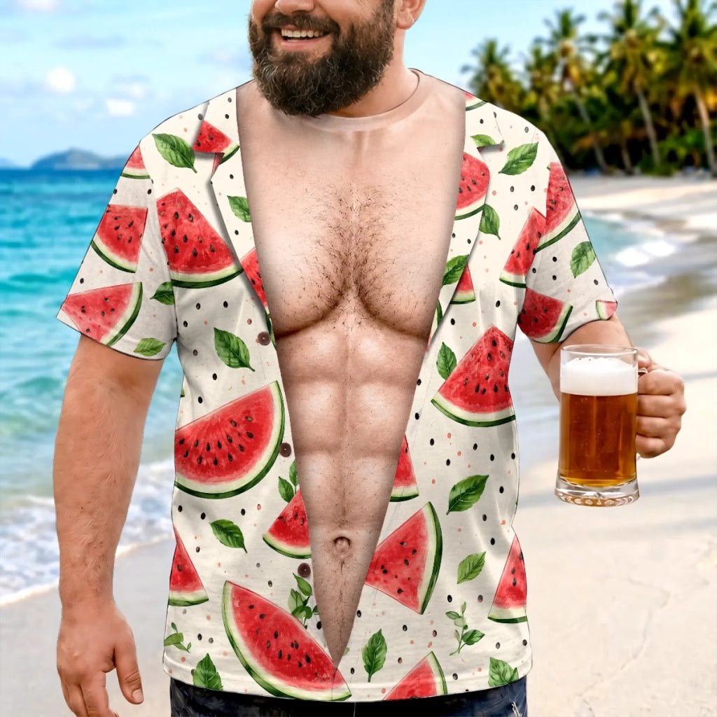 Custom Funny T-shirt - Personalized Summer Vacation And Travel Gifts For Husband, Son, Grandson, Yourself - Tropical Fruit Party