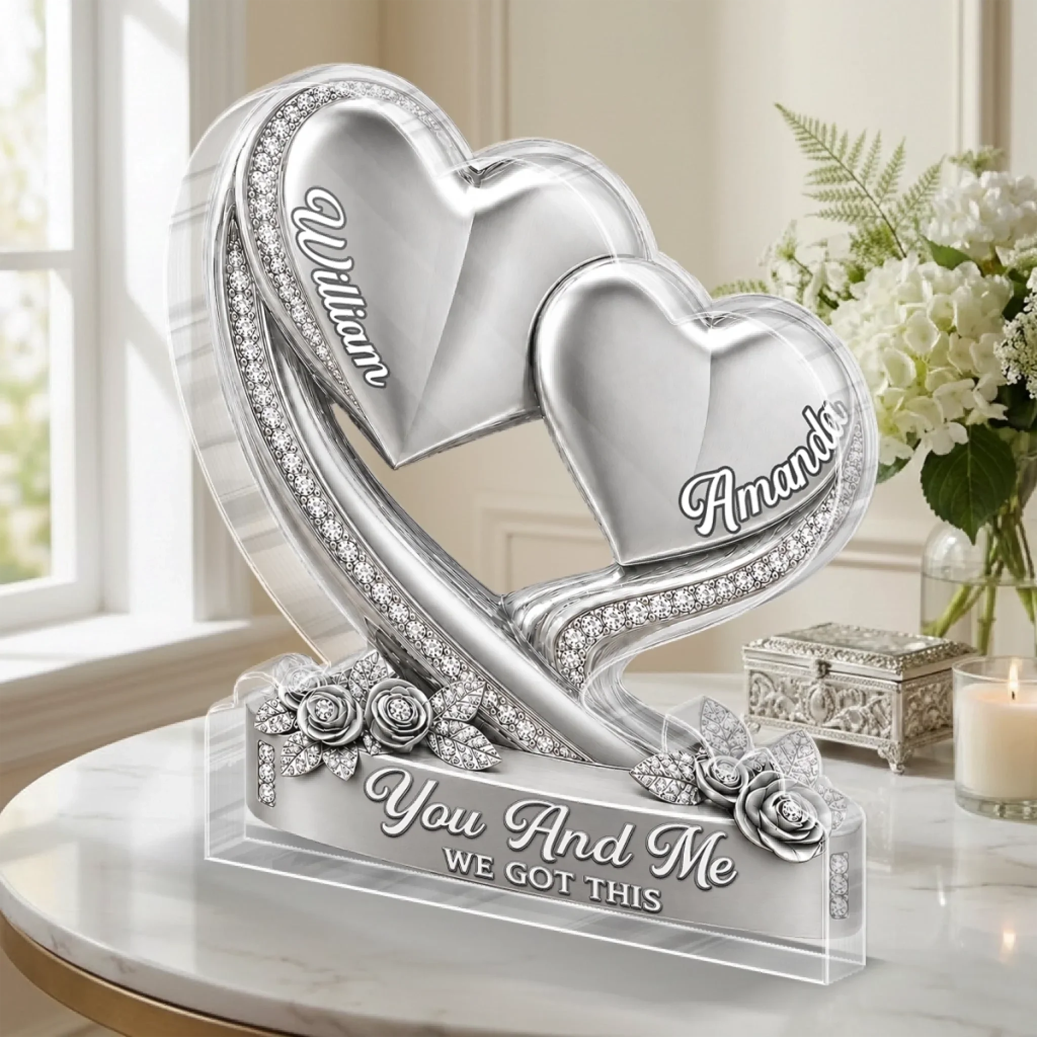 Custom Acrylic Plaque - Personalized Anniversary Wedding Gifts For Husband And Wife, Him And Her - Forever By Your Side
