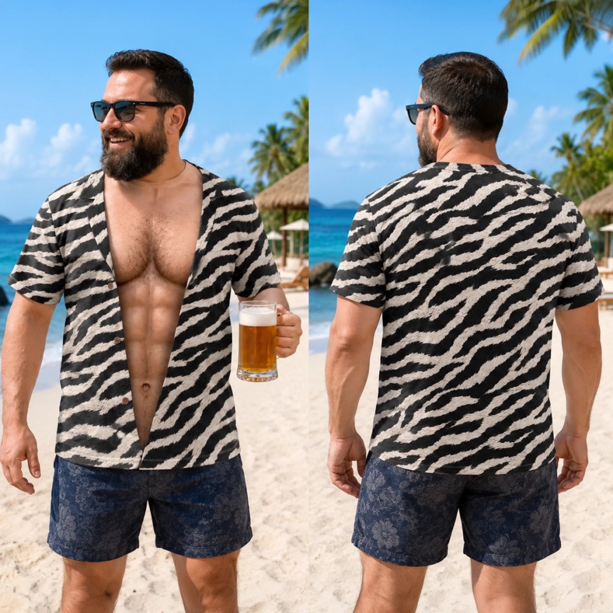 Custom Funny T-shirt - Personalized Summer Vacation And Travel Gifts For Husband, Son, Grandson, Yourself - Wild Side Of Summer