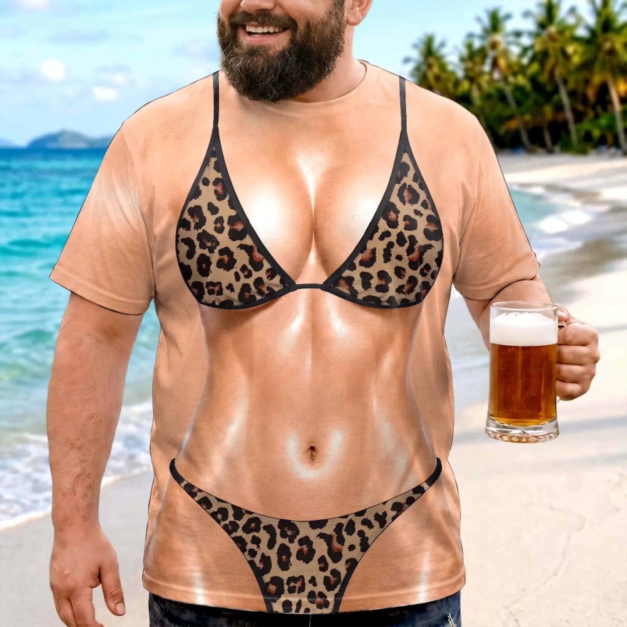 Custom Funny T-shirt - Personalized Summer Vacation And Travel Gifts For Husband, Son, Grandson, Yourself - Gorgeous Beach Body