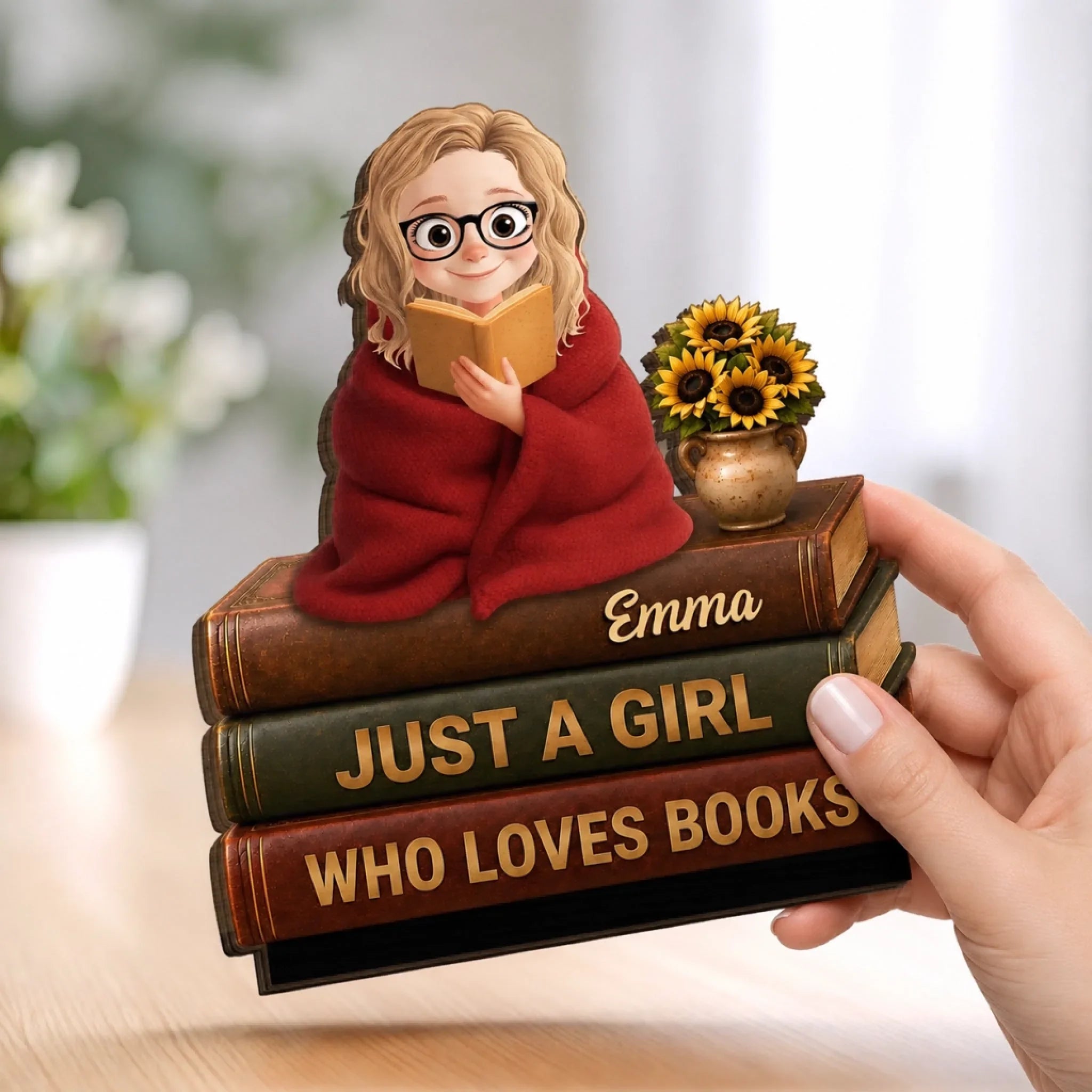 Custom 2-Layered Wooden Plaque - Personalized  Bookish Gifts For Book Lovers, Bookworms, Readers - Reading Is My Cardio