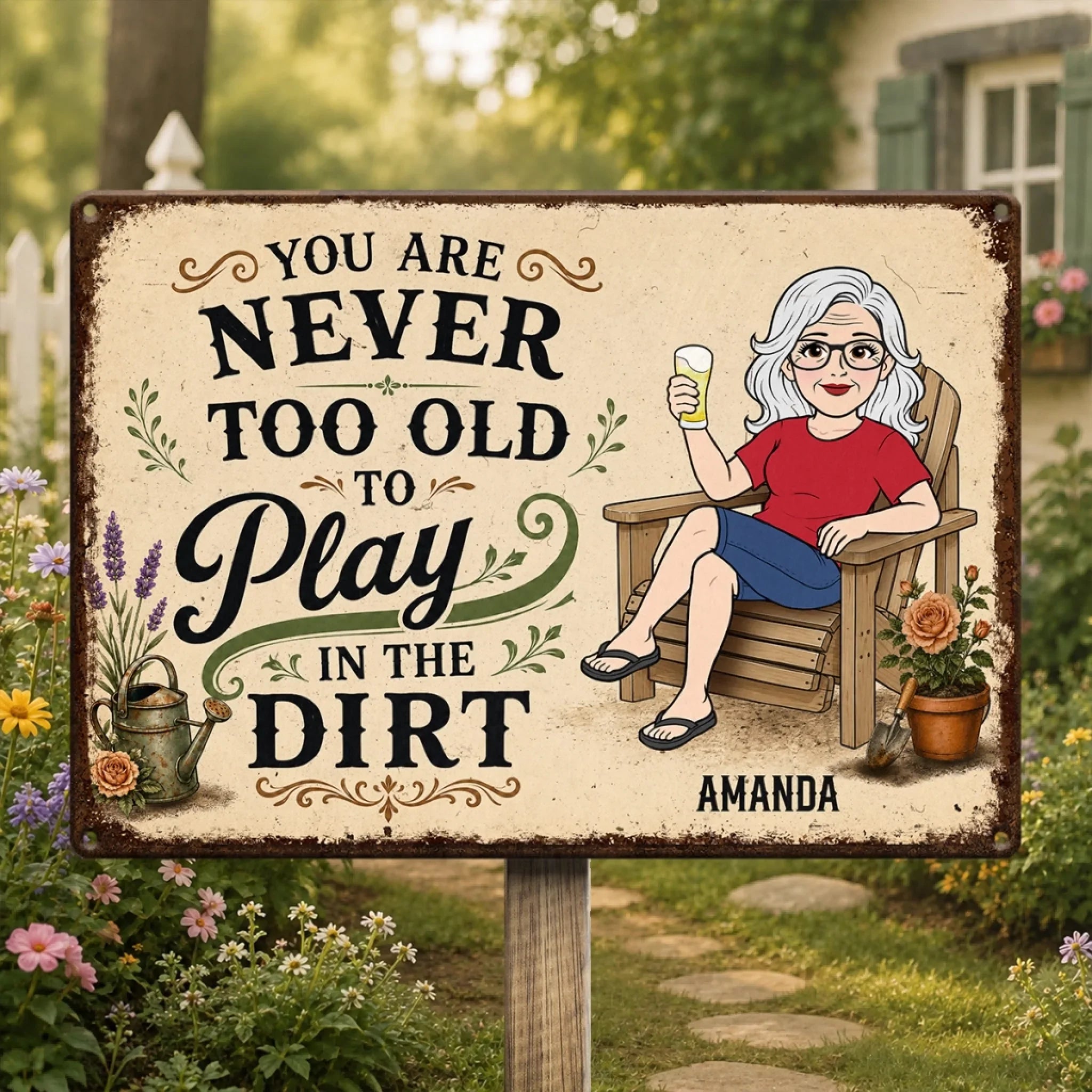 Custom Home Decor Metal Sign - Personalized  Birthday Garden Gifts For Gardeners - Growing Happiness In The Garden