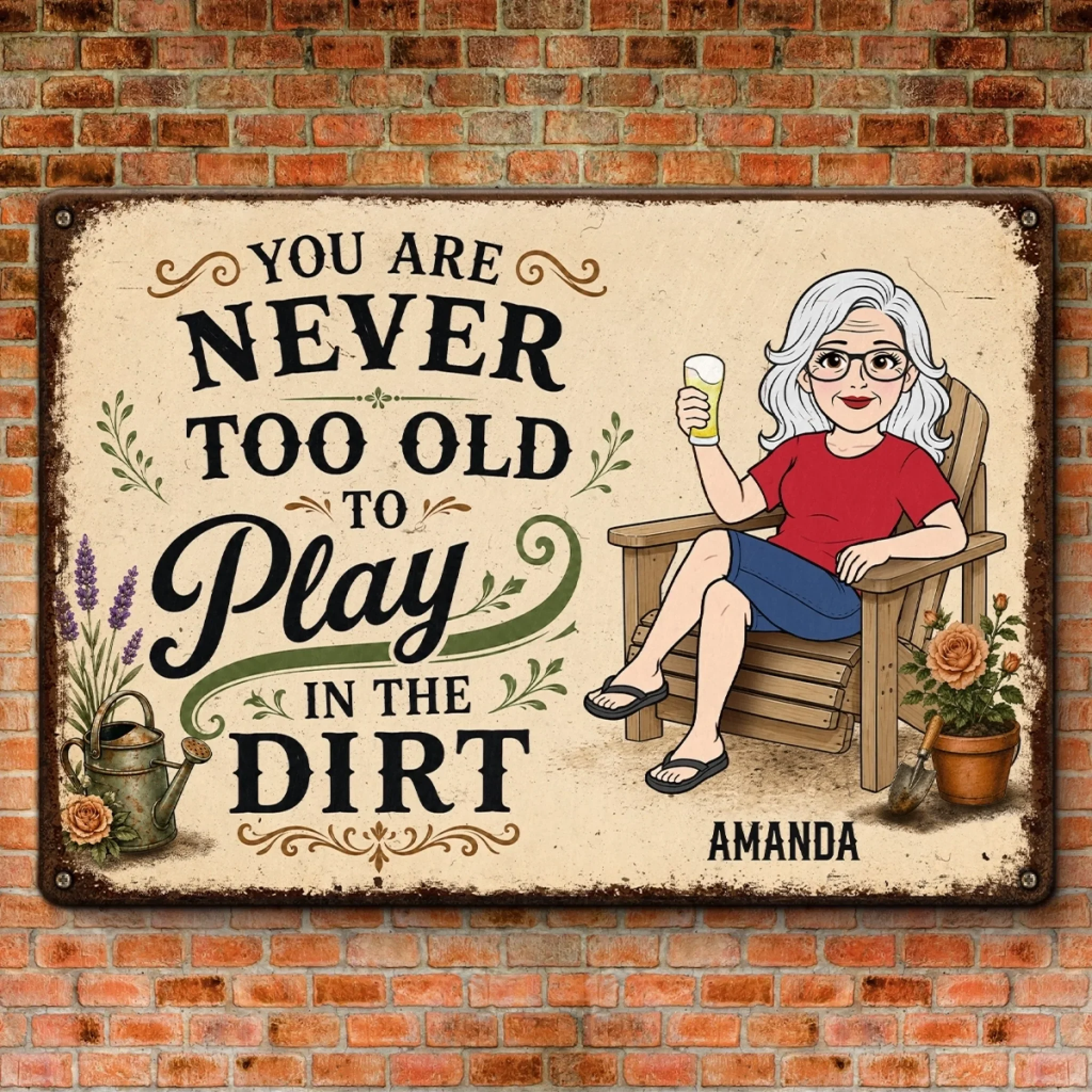 Custom Home Decor Metal Sign - Personalized  Birthday Garden Gifts For Gardeners - Growing Happiness In The Garden