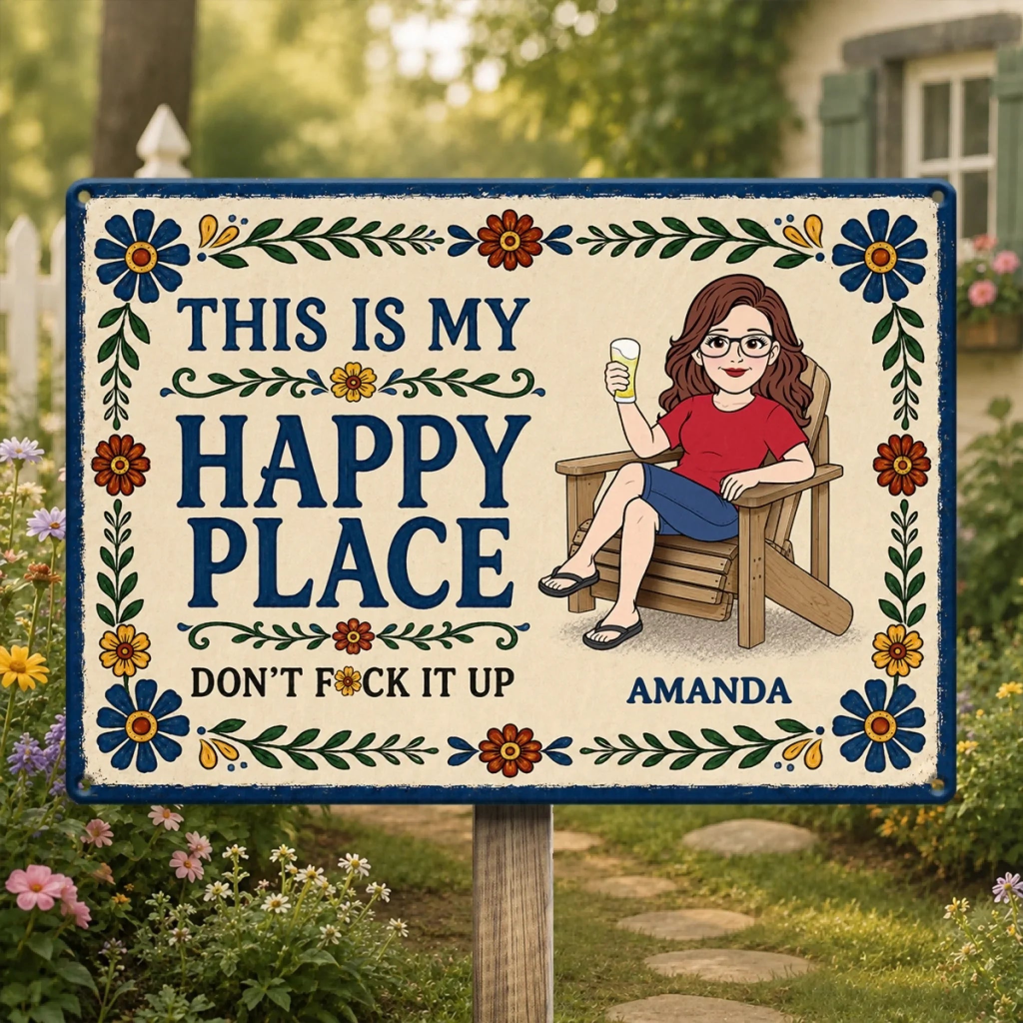 Custom Home Decor Metal Sign - Personalized  Birthday Garden Gifts For Gardeners - Never Too Old To Garden