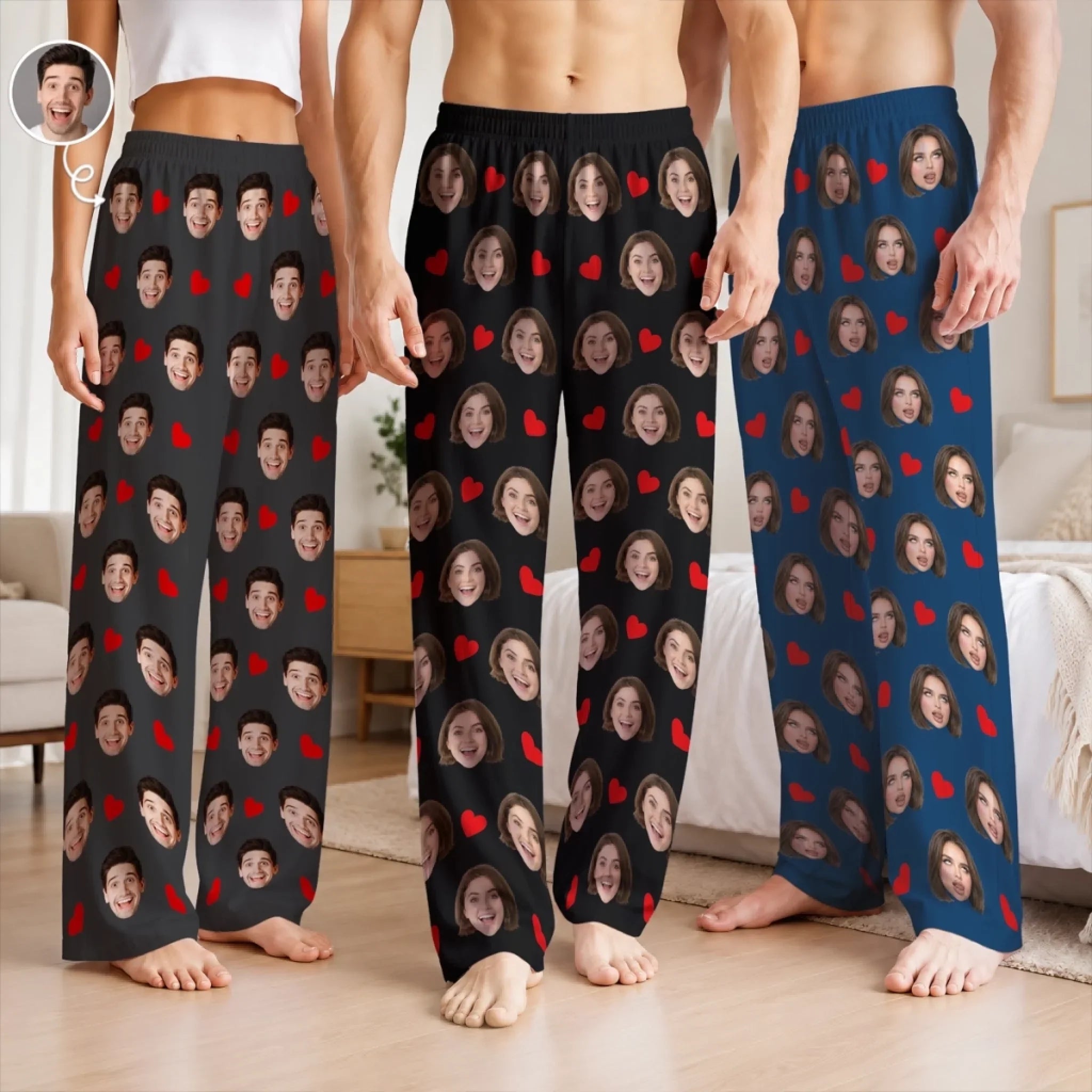 Custom Photo Pajama Pants - Personalized Anniversary Wedding Gifts For Husband And Wife, Him And Her - Sleeping In Your Funny Face