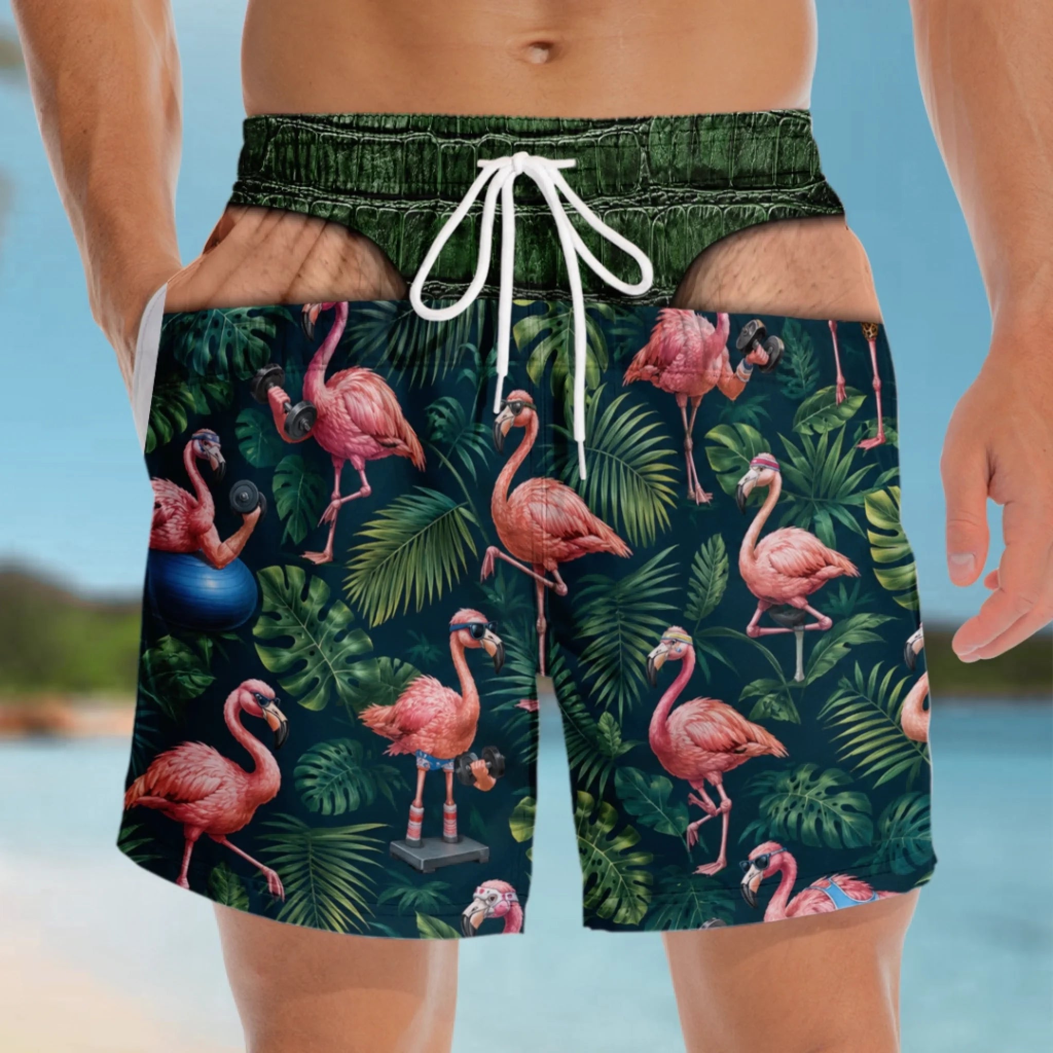 Custom Funny Men Swim Trunks - Personalized Birthday Gifts For Husband, Son, Grandson, Brother, Grandpa, Dad, Yourself - Suns Out Legs Out
