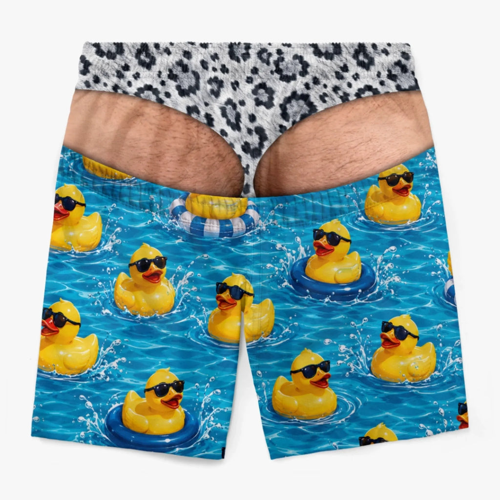 Custom Funny Men Swim Trunks - Personalized Birthday Gifts For Husband, Son, Grandson, Brother, Grandpa, Dad, Yourself - Suns Out Legs Out