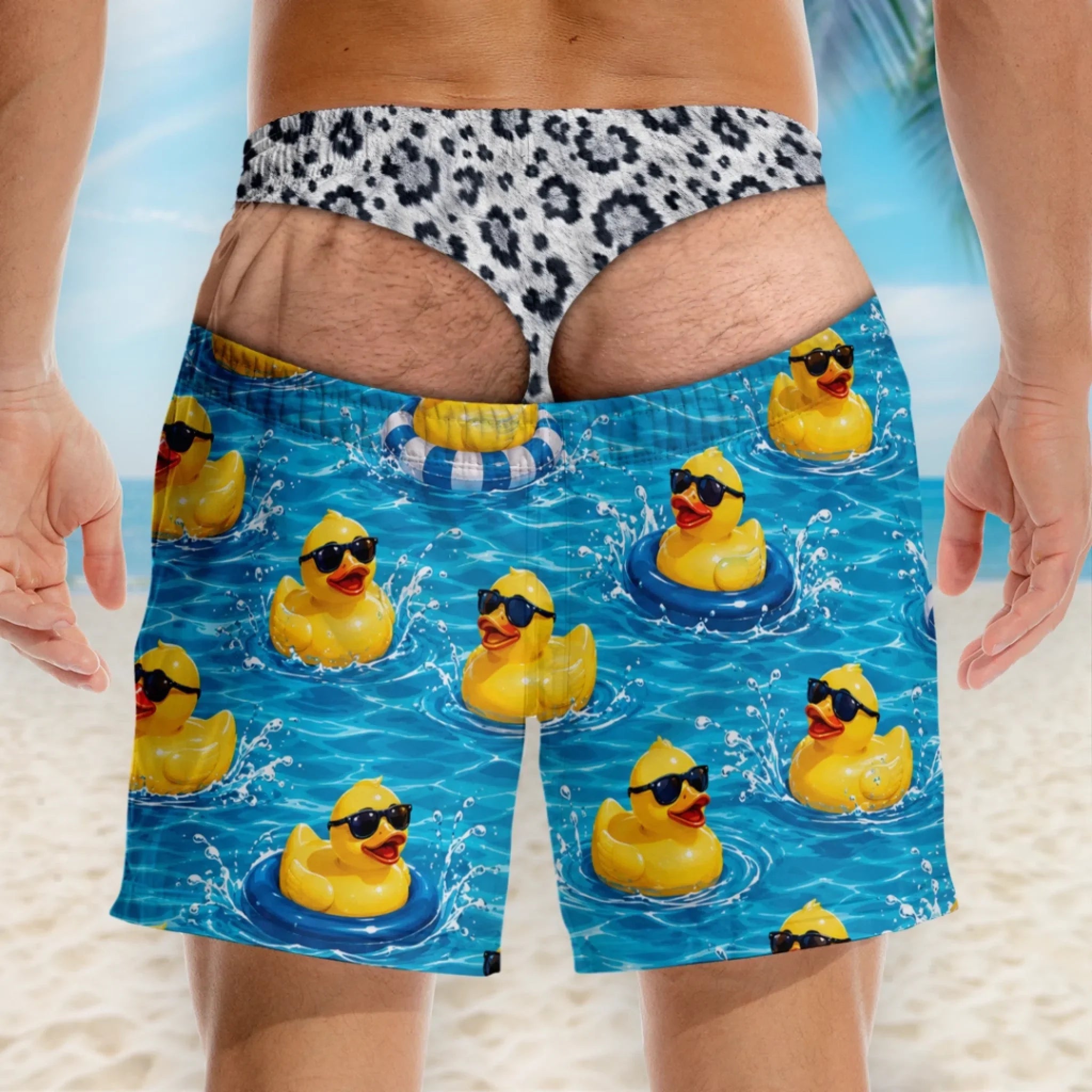 Custom Funny Men Swim Trunks - Personalized Birthday Gifts For Husband, Son, Grandson, Brother, Grandpa, Dad, Yourself - Suns Out Legs Out