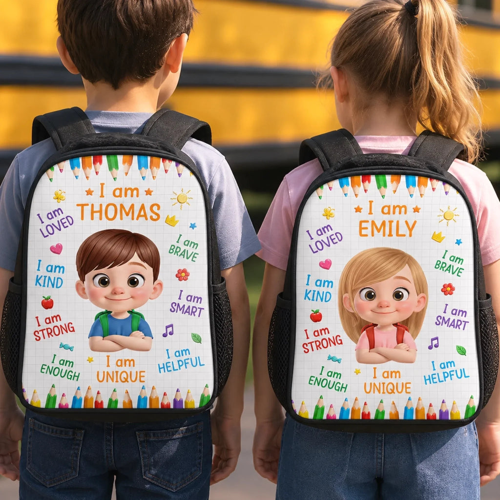 Custom Kids Backpack & Water Bottle Set - Personalized Back To School Gifts For Kids - New Season New Smiles