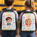 Custom Kids Backpack & Water Bottle Set - Personalized Back To School Gifts For Kids - New Season New Smiles
