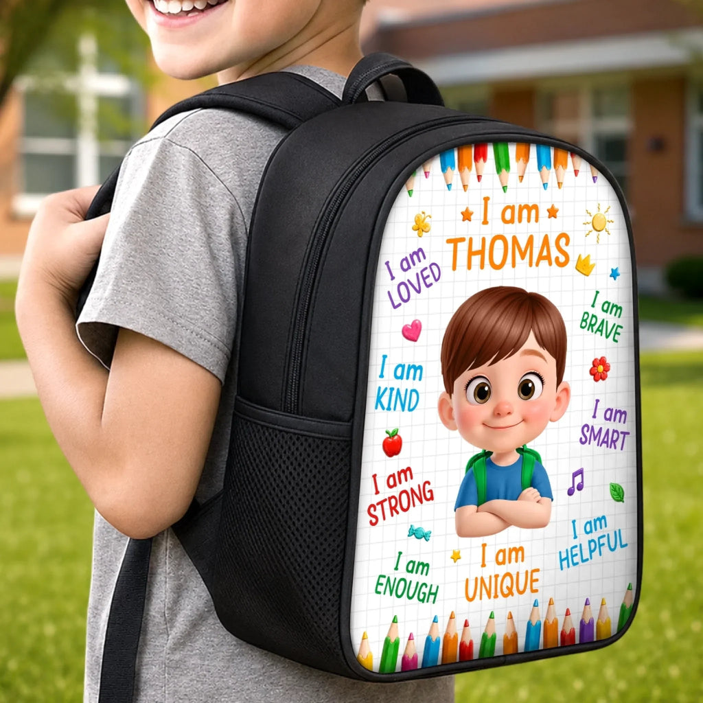 Custom Kids Backpack & Water Bottle Set - Personalized Back To School Gifts For Kids - New Season New Smiles