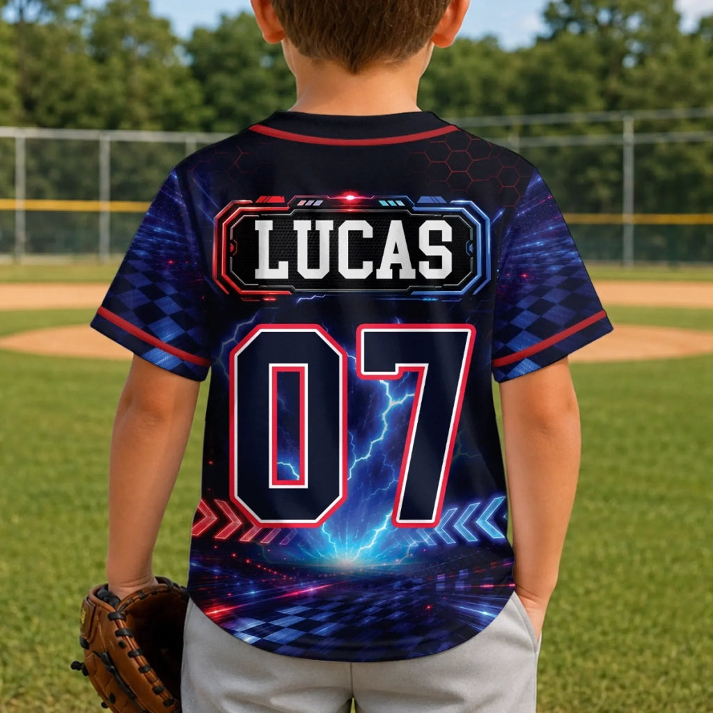 Custom Kids Baseball Jersey - Personalized Birthday Gifts For Kids - Future Racing Champion