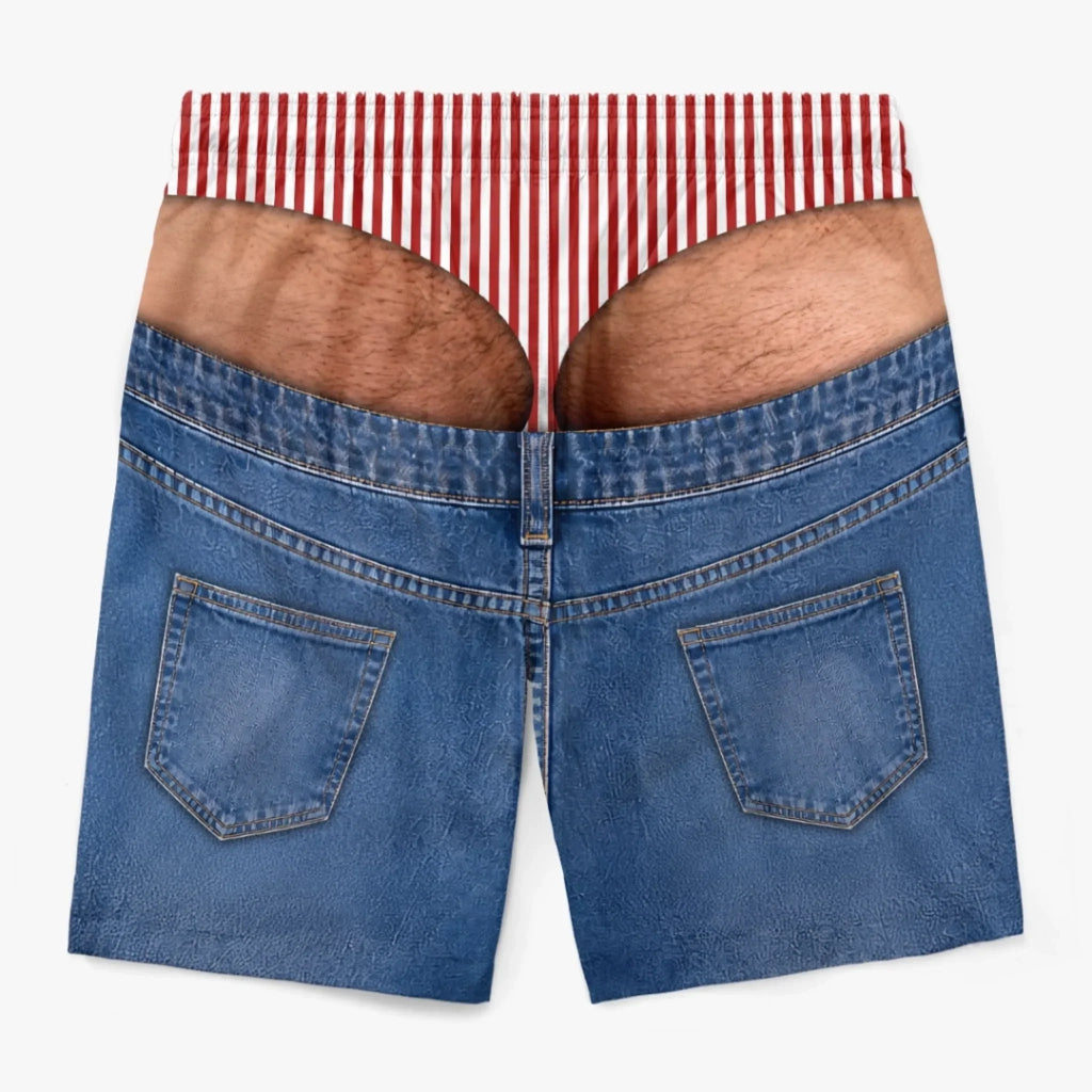 Custom Funny Men Swim Trunks - Personalized Birthday Gifts For Husband, Son, Grandson, Brother, Grandpa, Dad, Yourself - Funny Summer Vibe