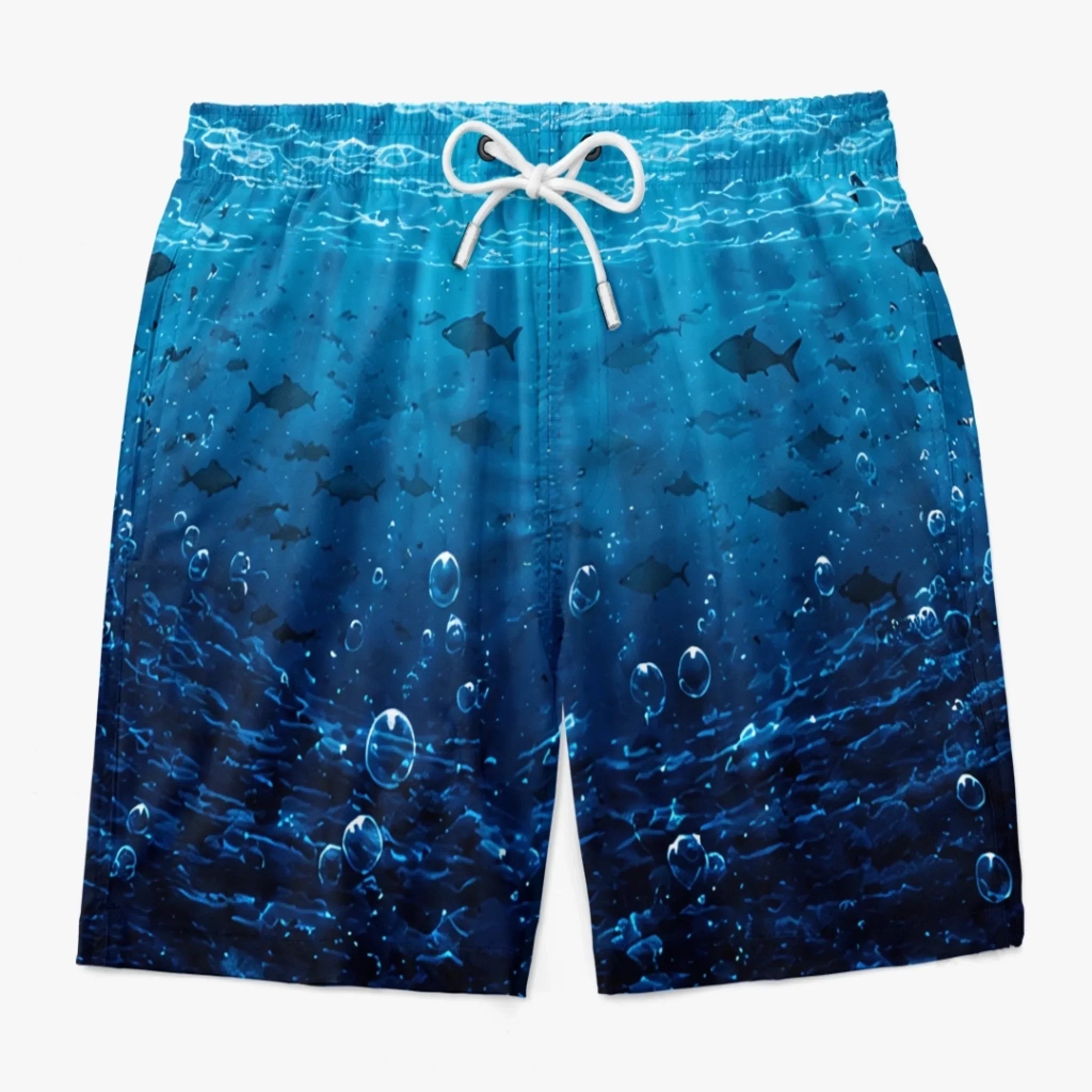 Custom Funny Men Swim Trunks - Personalized Birthday Gifts For Husband, Son, Grandson, Brother, Grandpa, Dad, Yourself - Cheeky Shark Attack