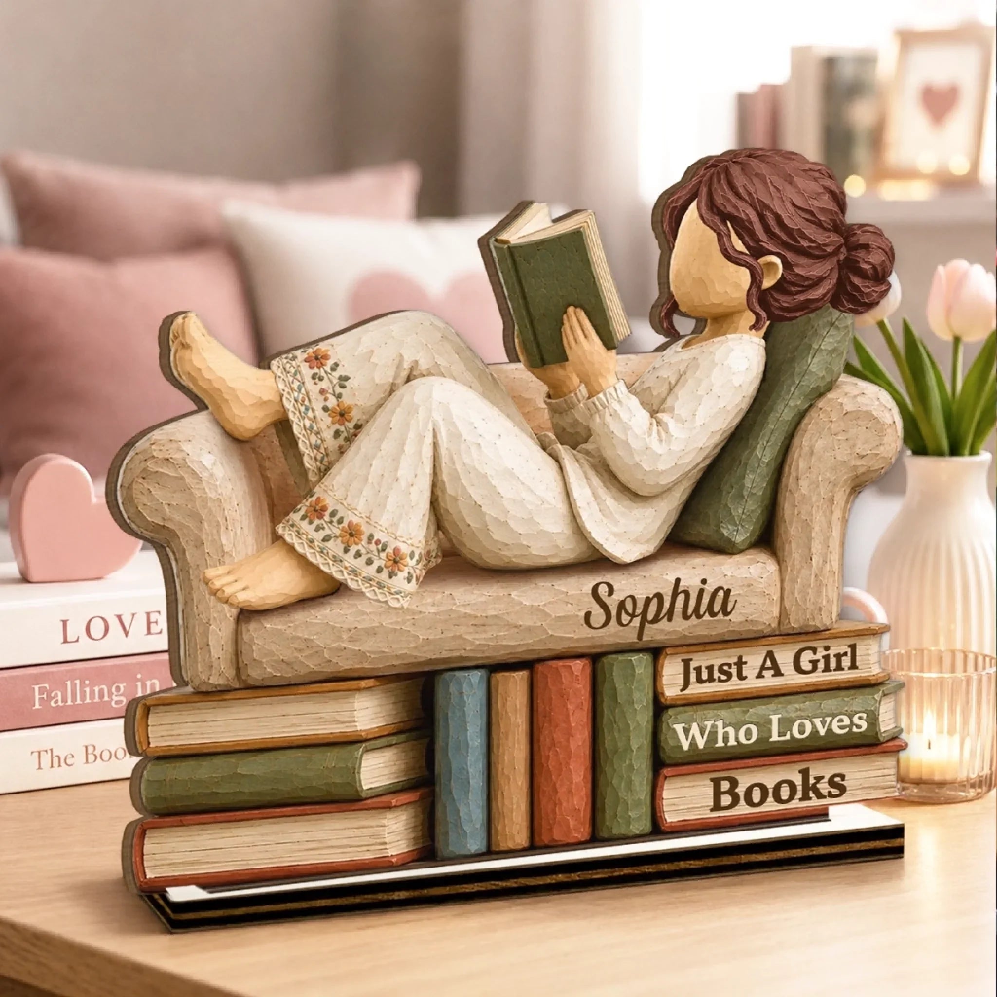 Custom 2-Layered Wooden Plaque - Personalized  Bookish Gifts For Book Lovers, Bookworms, Readers -  
Quiet Moments With Great Books