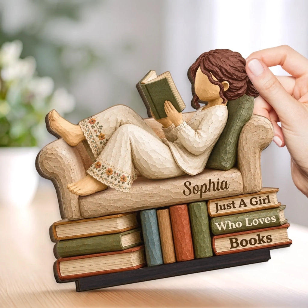 Custom 2-Layered Wooden Plaque - Personalized  Bookish Gifts For Book Lovers, Bookworms, Readers -  
Quiet Moments With Great Books