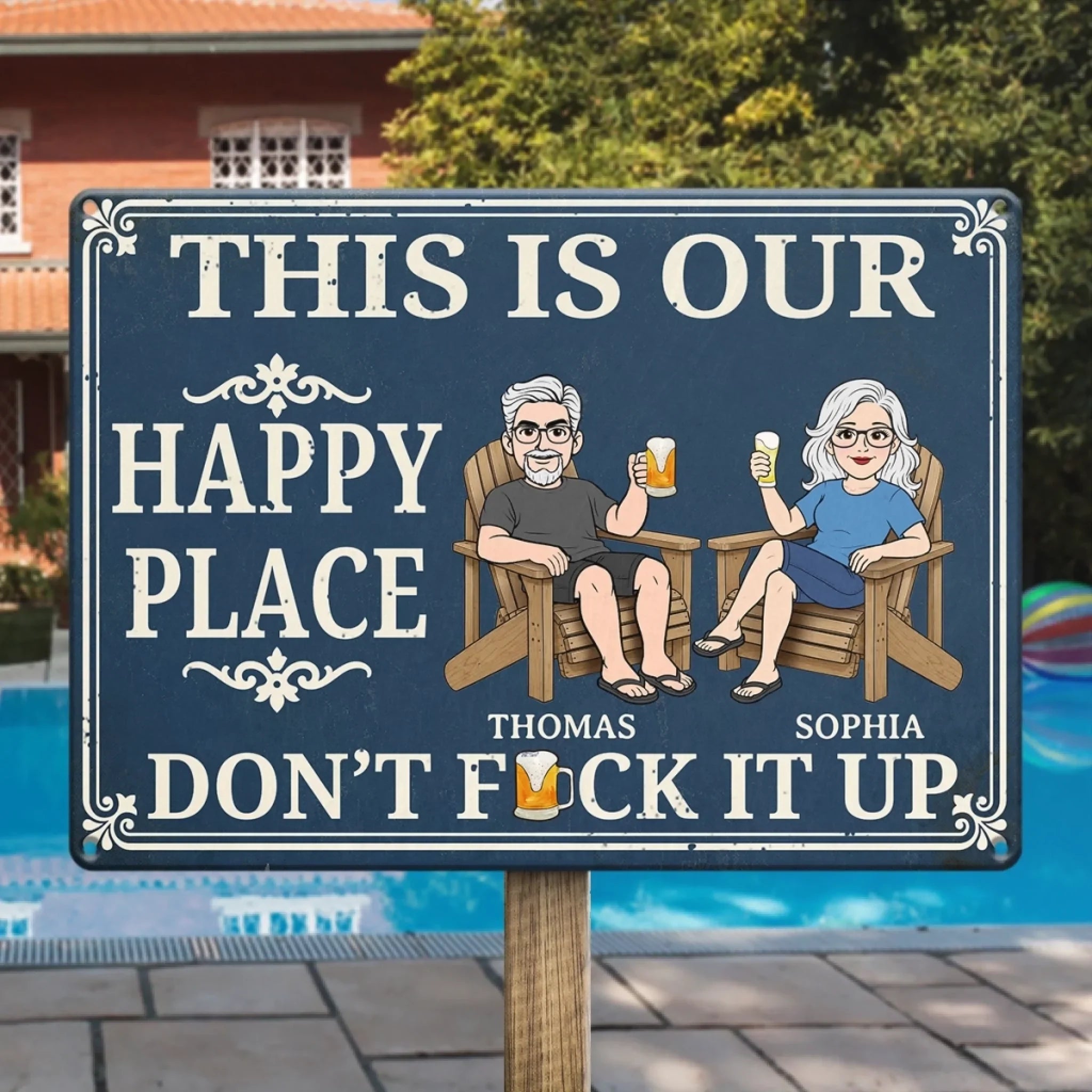 Custom Home Decor Metal Sign - Personalized Summer Vacation And Travel Gifts For Husband And Wife, Him And Her - Keep The Good Vibes Rolling