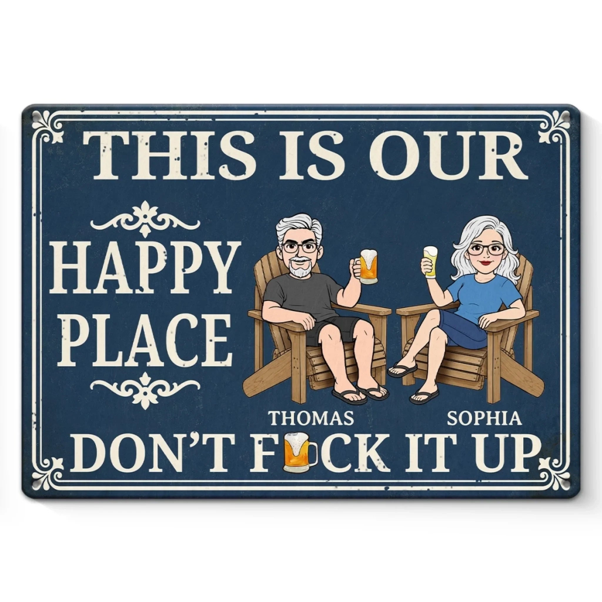 Custom Home Decor Metal Sign - Personalized Summer Vacation And Travel Gifts For Husband And Wife, Him And Her - Keep The Good Vibes Rolling