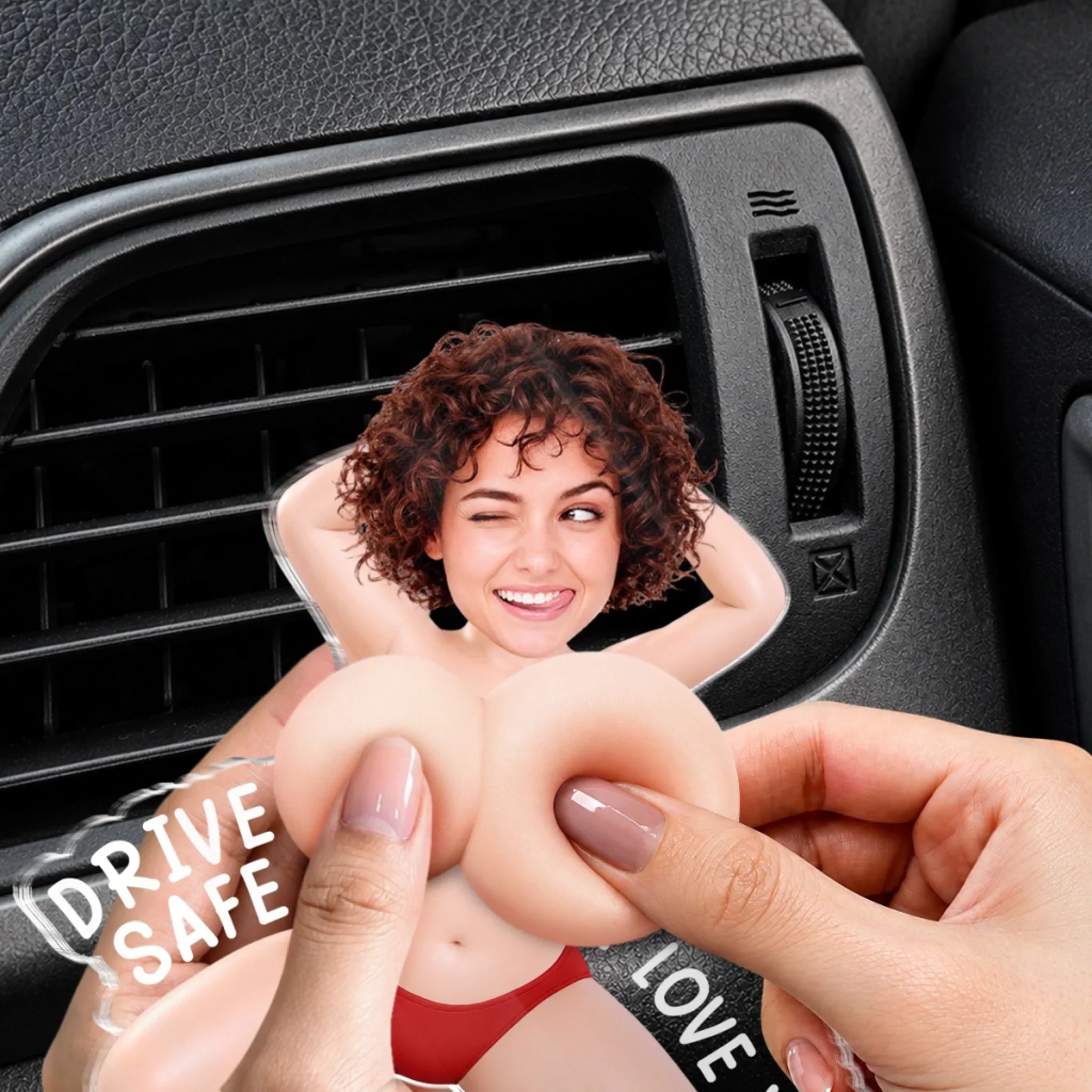 Custom Photo Squishy Acrylic Car Vent Clip - Personalized Anniversary Wedding Gifts For Husband And Wife, Him And Her - Eyes On The Road
