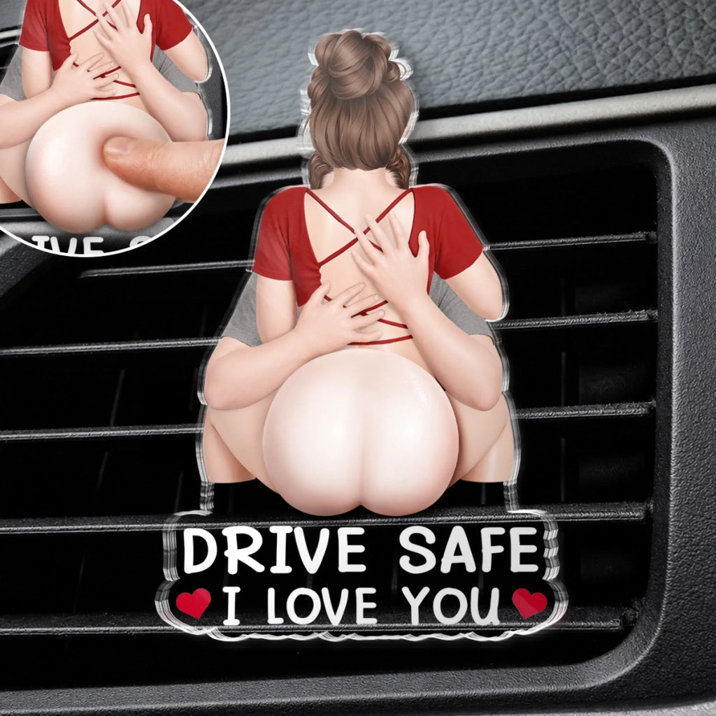 Custom Squishy Acrylic Car Vent Clip - Personalized Anniversary Wedding Gifts For Husband And Wife, Him And Her - Ride With Love
