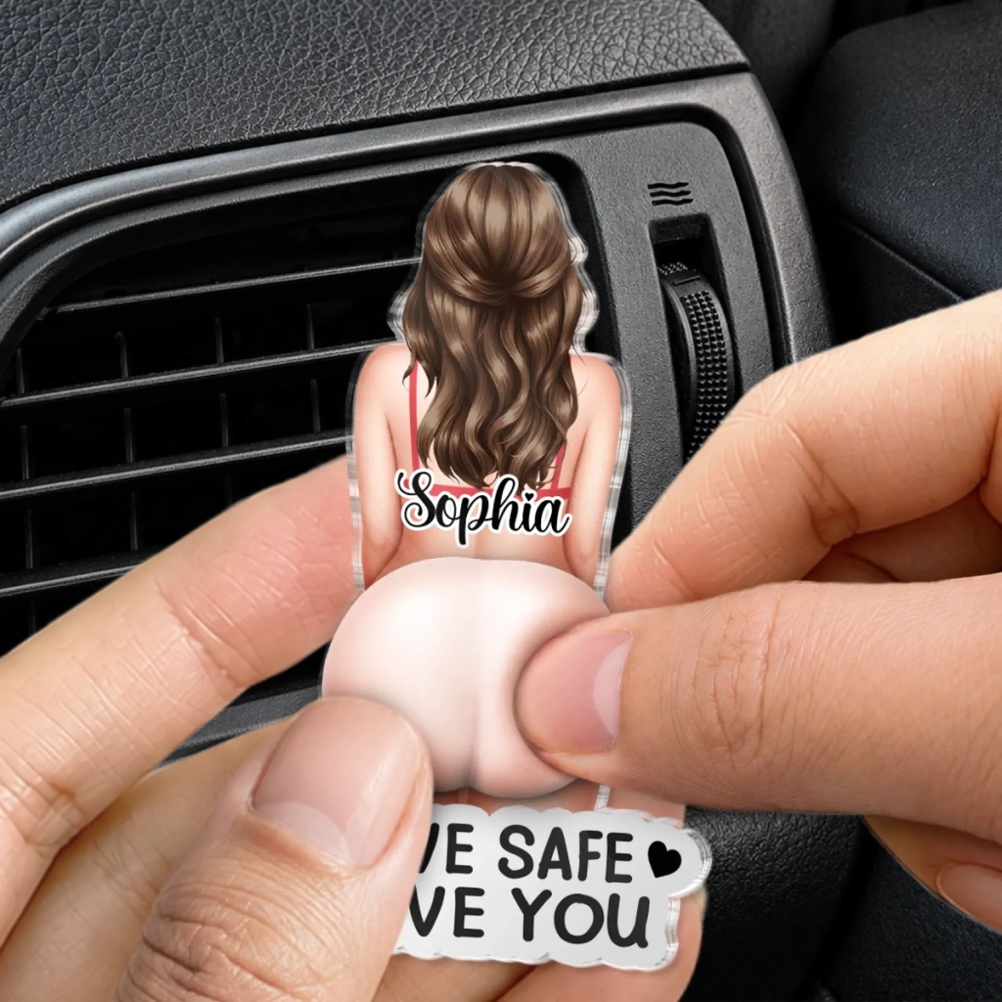 Custom Squishy Acrylic Car Vent Clip - Personalized Anniversary Wedding Gifts For Husband And Wife, Him And Her - Too Hot To Ignore