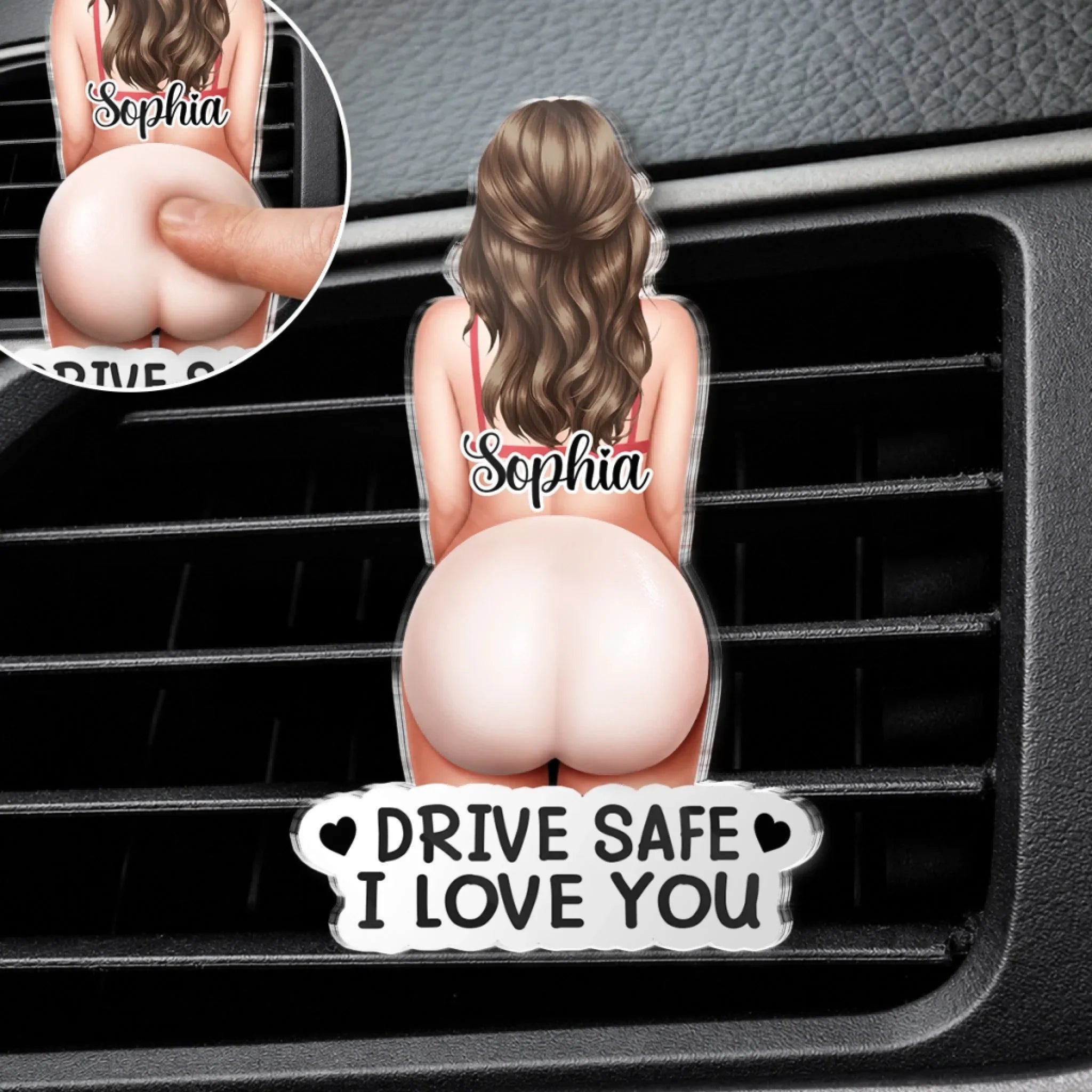 Custom Squishy Acrylic Car Vent Clip - Personalized Anniversary Wedding Gifts For Husband And Wife, Him And Her - Too Hot To Ignore