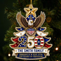 Custom Acrylic Ornament - Personalized America 250th Anniversary Christmas Gifts For Mom, Dad, Brother, Sister - Stars Stripes Forever