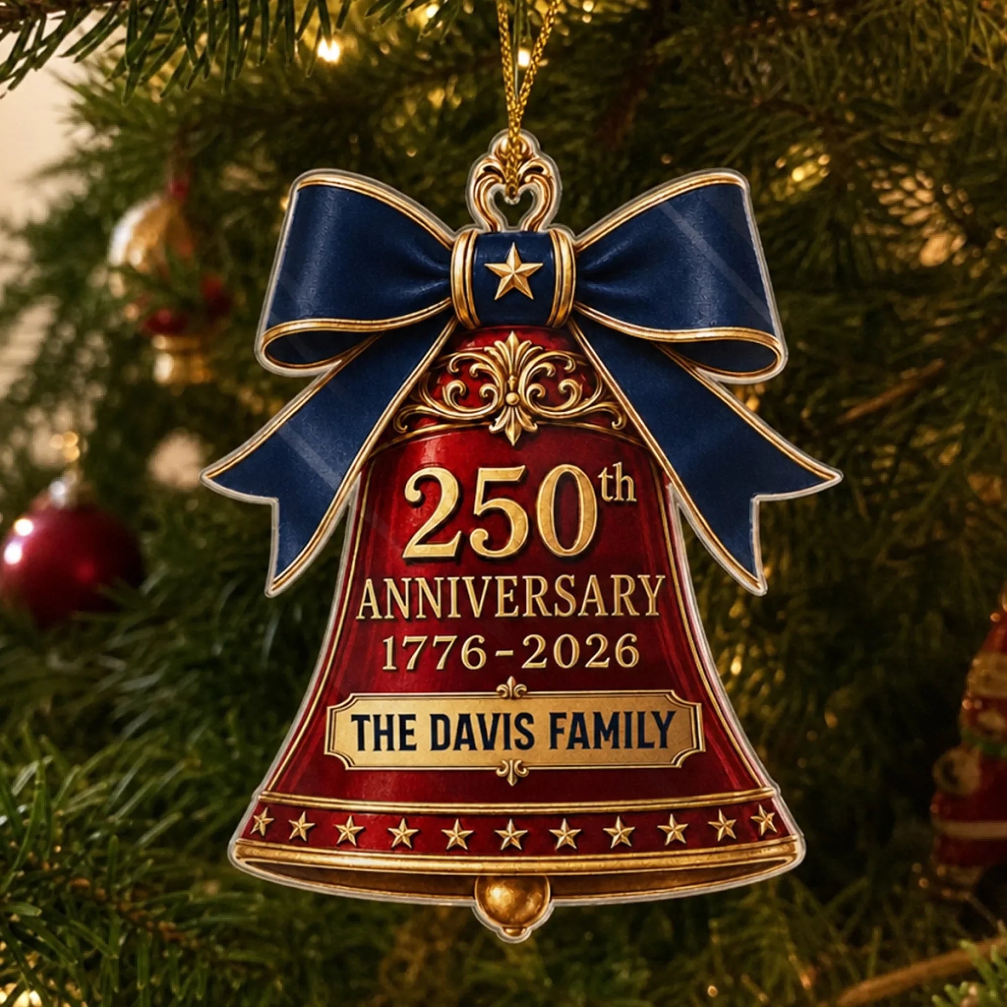 Custom Acrylic Ornament - Personalized America 250th Anniversary Christmas Gifts For Mom, Dad, Brother, Sister - Freedom Looks Good