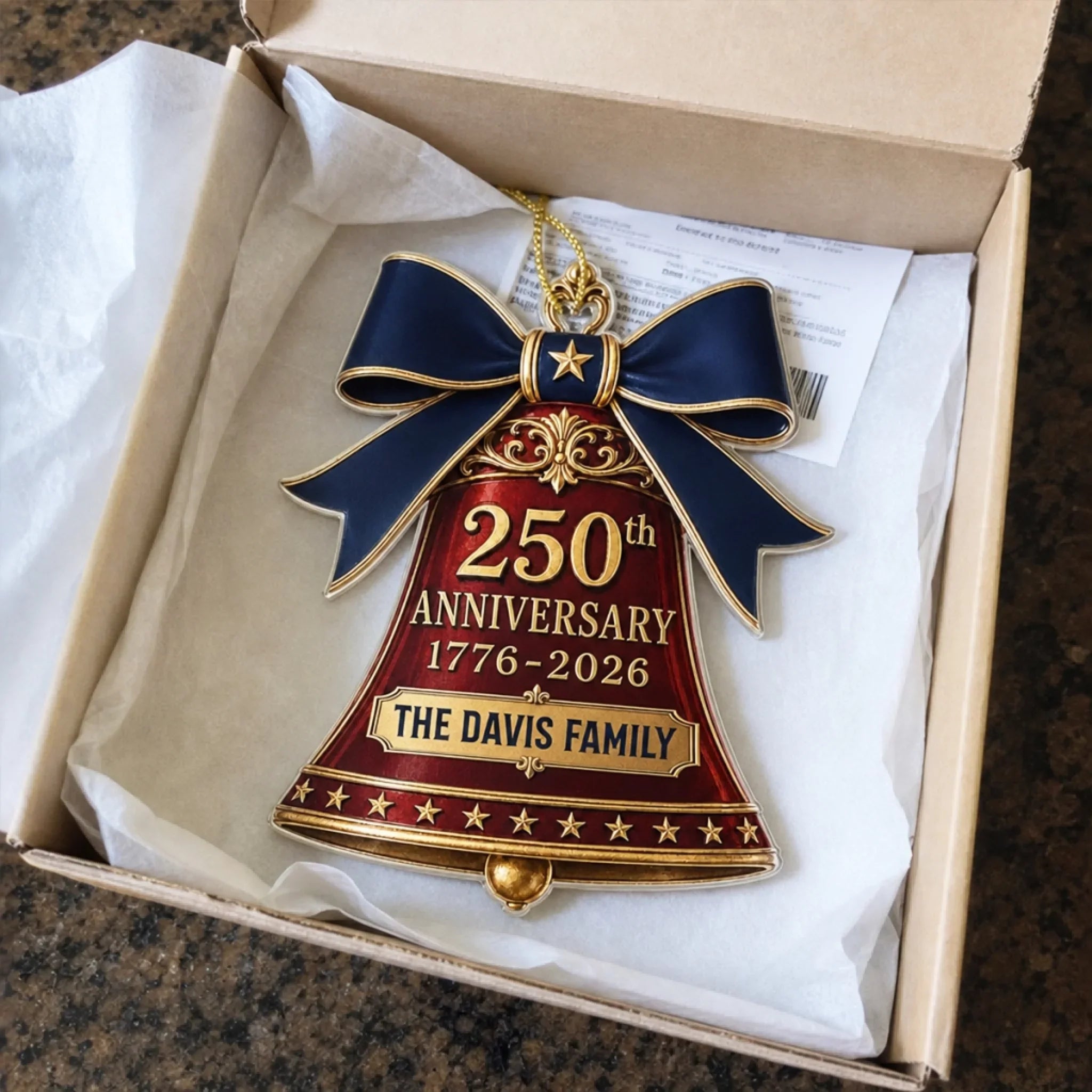 Custom Acrylic Ornament - Personalized America 250th Anniversary Christmas Gifts For Mom, Dad, Brother, Sister - Freedom Looks Good