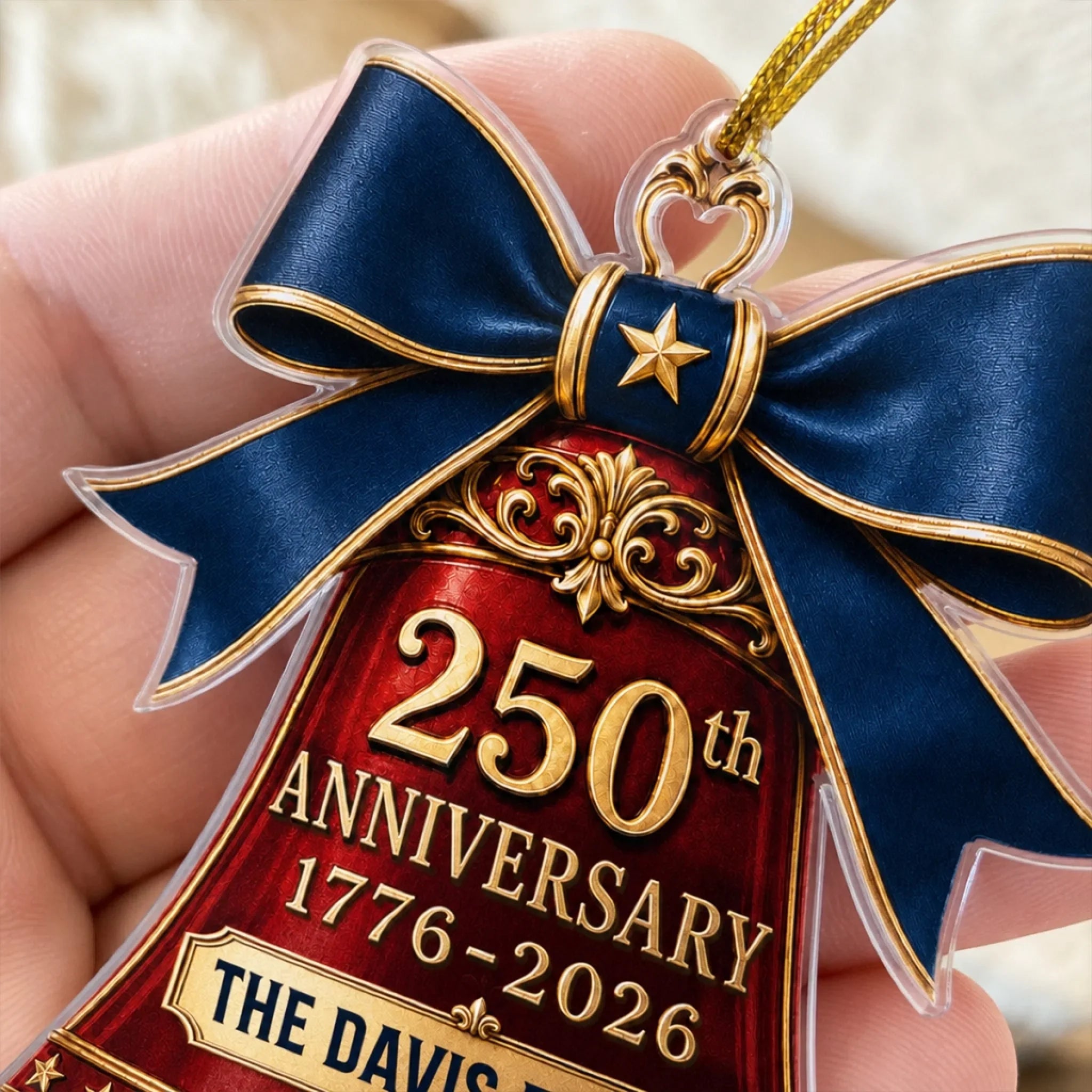Custom Acrylic Ornament - Personalized America 250th Anniversary Christmas Gifts For Mom, Dad, Brother, Sister - Freedom Looks Good