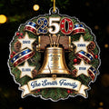 Custom Acrylic Ornament - Personalized America 250th Anniversary Christmas Gifts For Mom, Dad, Brother, Sister - Guided By Love And Liberty
