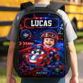 Custom Photo Kids Backpack & Water Bottle Set - Personalized Back To School Gifts For Kids - Fast Lane Ahead