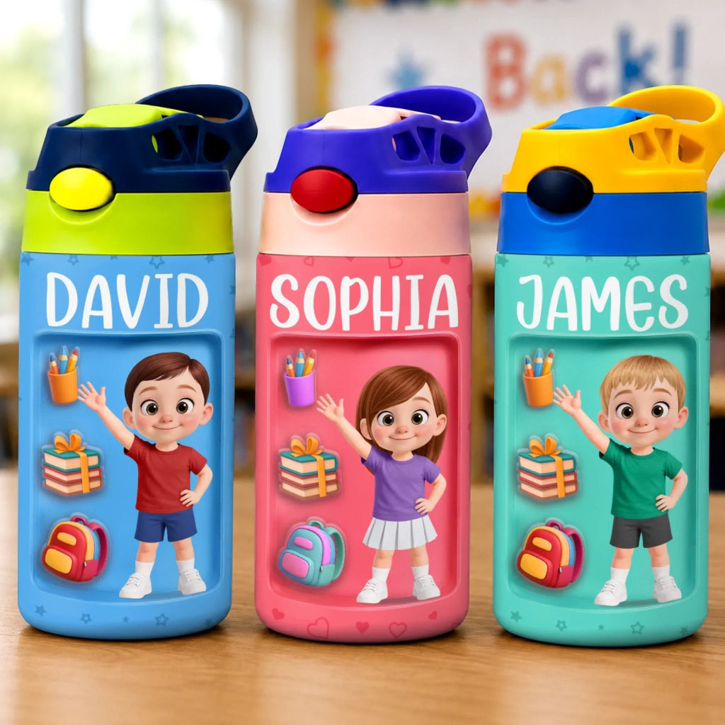 Custom Kids Backpack & Water Bottle Set - Personalized Back To School Gifts For Kids - Ready For What’s Next