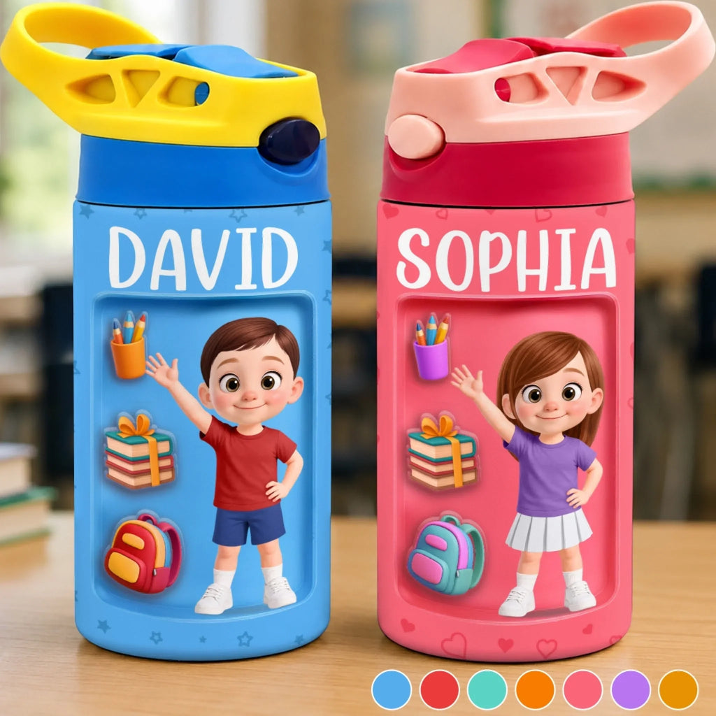 Custom Kids Backpack & Water Bottle Set - Personalized Back To School Gifts For Kids - Ready For What’s Next