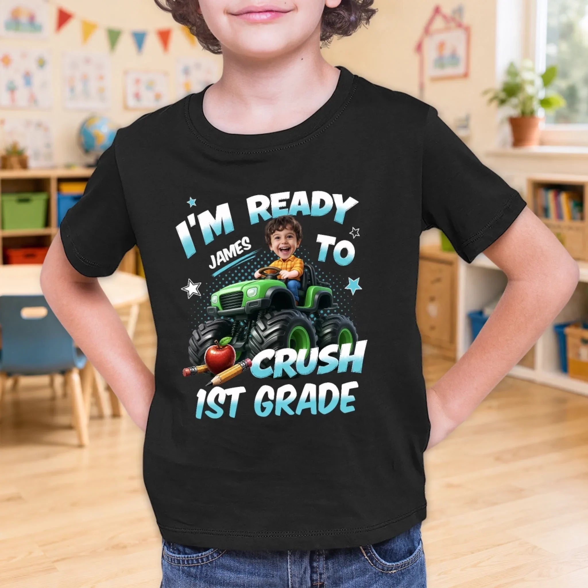 Custom Photo Youth T-shirt - Personalized Back To School Gifts For Kids - Road To Great Things