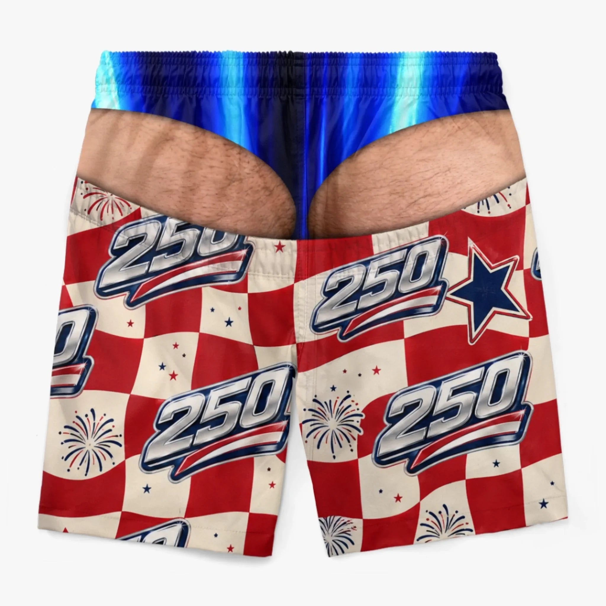 Custom Funny Men Swim Trunks - Personalized Birthday Gifts For Husband, Son, Grandson, Brother, Grandpa, Dad, Yourself - Freedom Never Looked So Cheeky