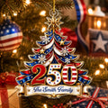 Custom Acrylic Ornament - Personalized America 250th Anniversary Christmas Gifts For Mom, Dad, Brother, Sister - Celebrating Freedom Together