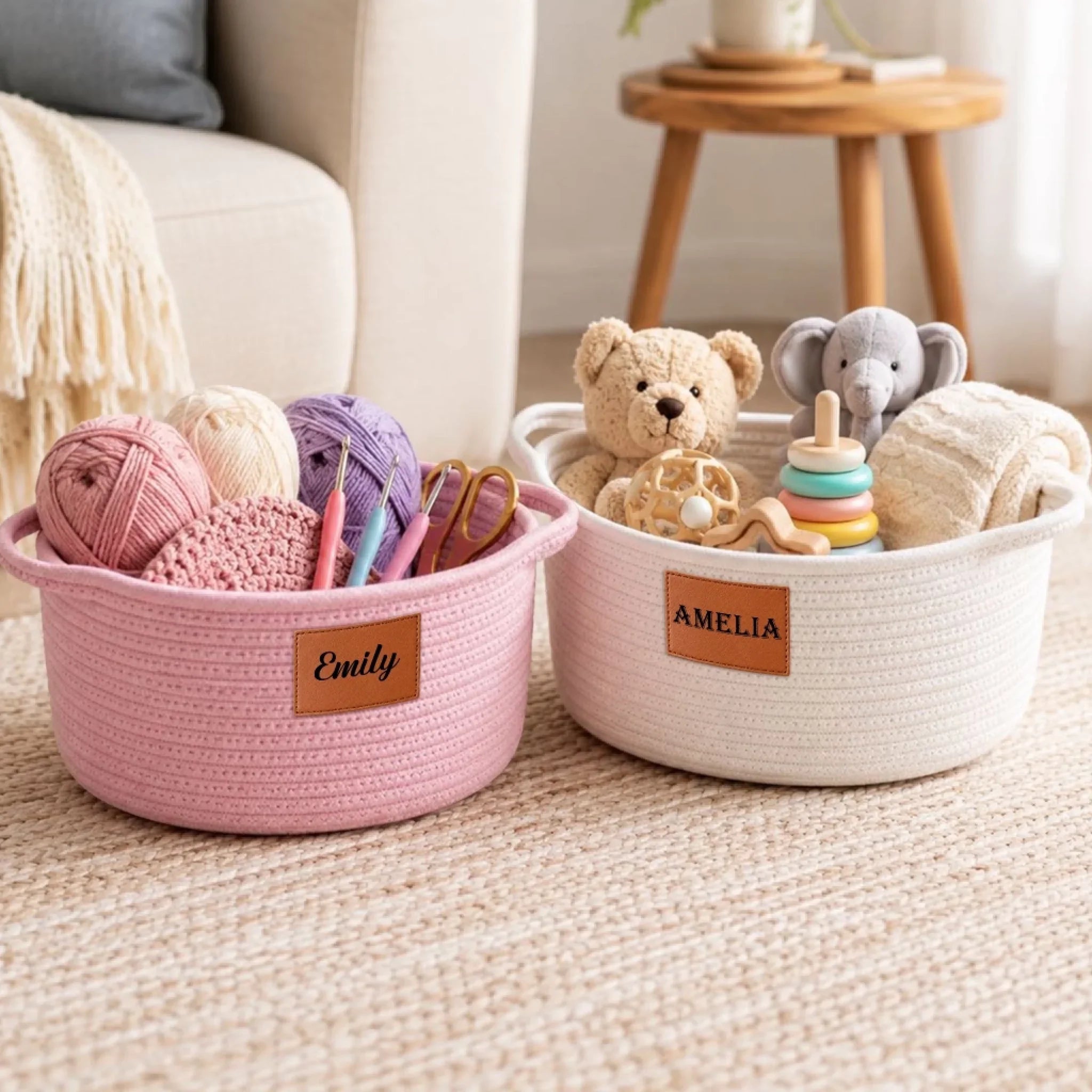 Custom Woven Rope Basket - Personalized Birthday Gifts For Him, Her - Shine Your Own Way