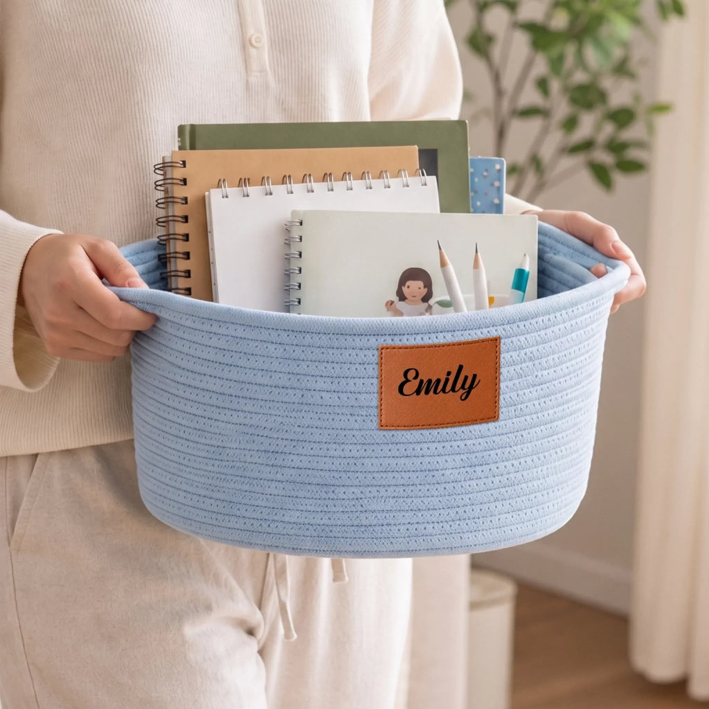 Custom Woven Rope Basket - Personalized Birthday Gifts For Him, Her - Shine Your Own Way