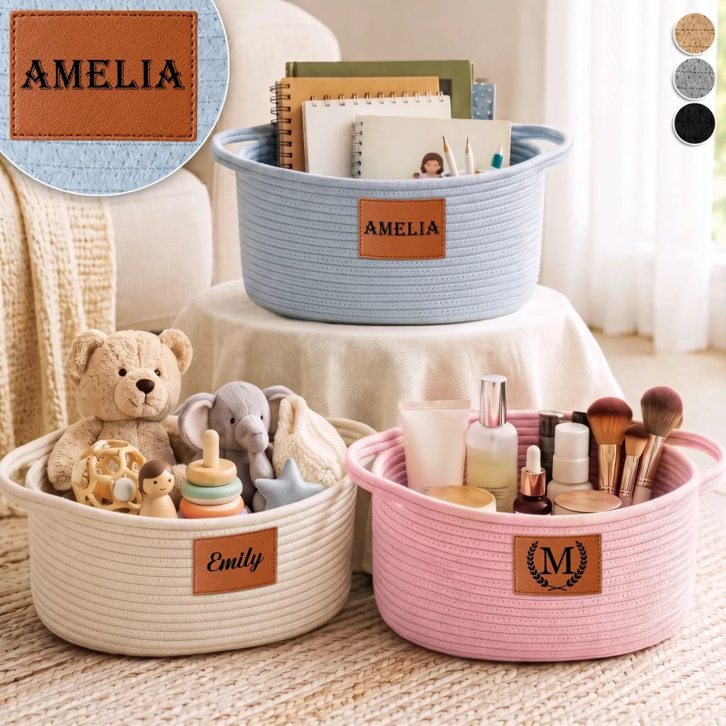 Custom Woven Rope Basket - Personalized Birthday Gifts For Him, Her - Shine Your Own Way