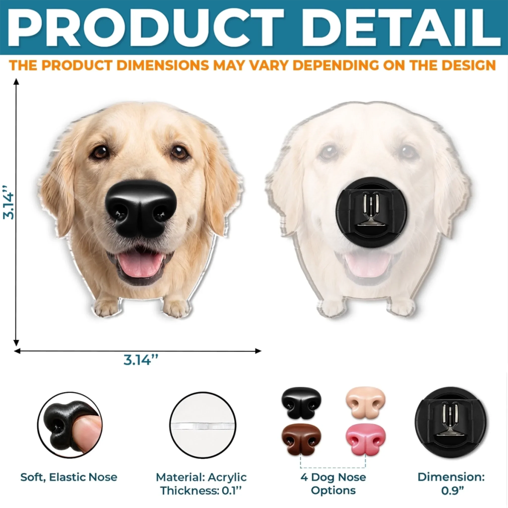 Custom Photo Squishy Nose Car Vent Clip – Personalized Birthday Gifts For Dog Lovers, Dog Dad And Mom - Happiness Is A Wagging Nose