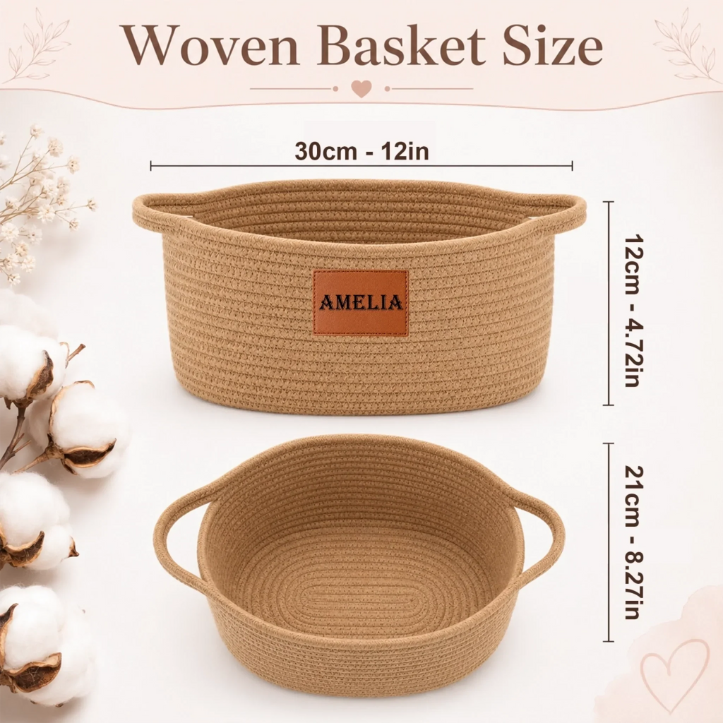 Custom Woven Rope Basket - Personalized Birthday Gifts For Him, Her - Shine Your Own Way