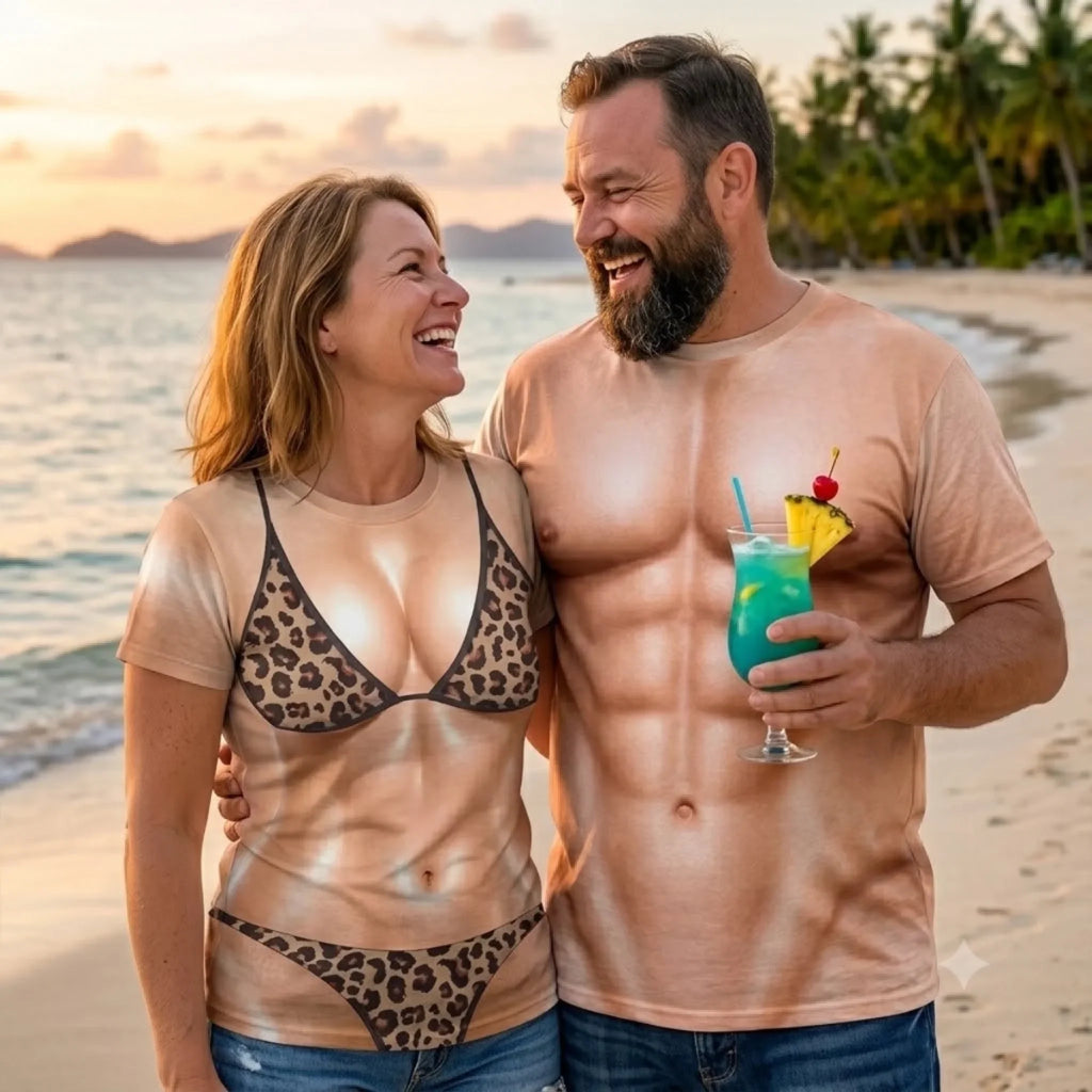 Custom Funny T-shirt - Personalized Summer Vacation And Travel Gifts  Husband And Wife, Him And Her - Hot Beach Couple Goals