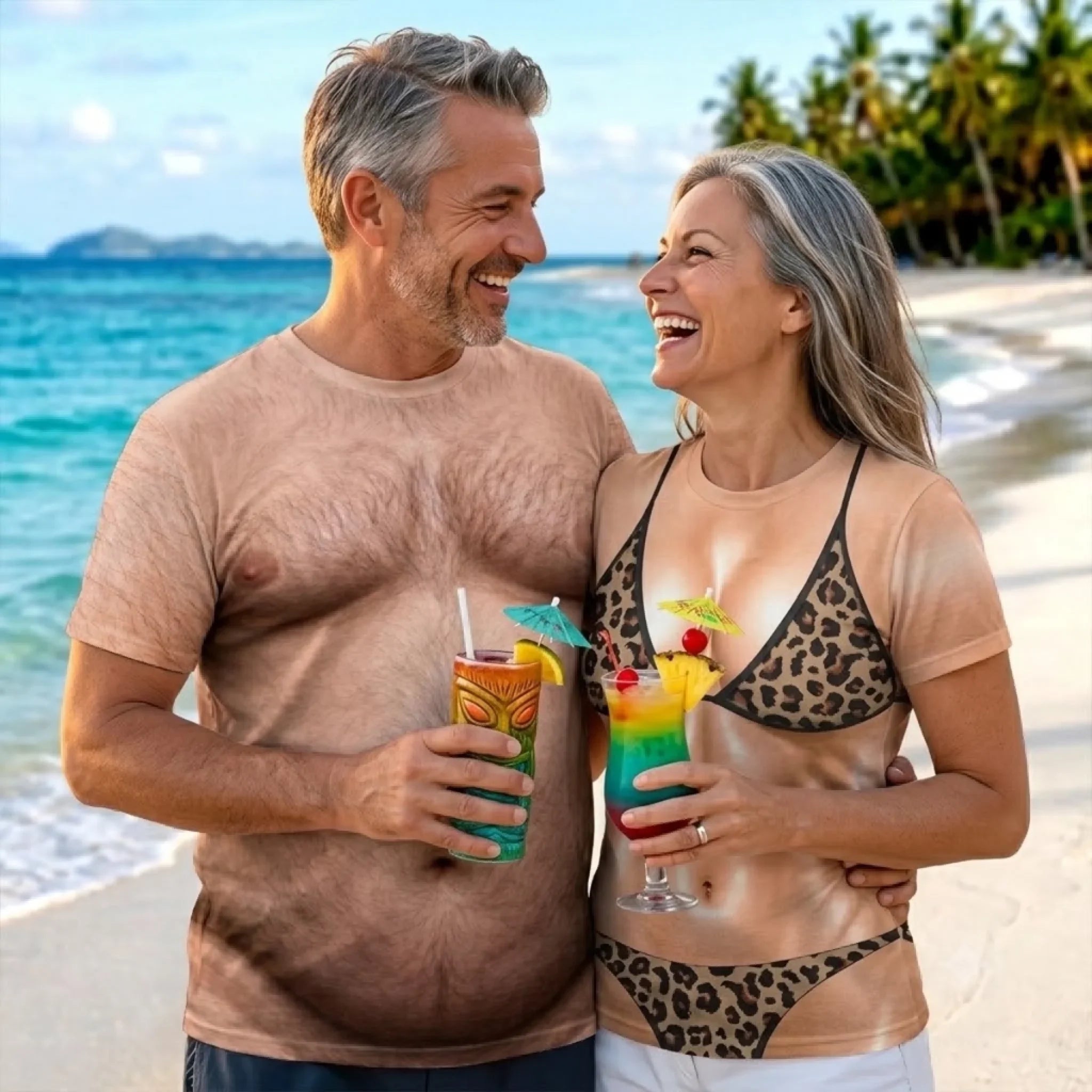 Custom Funny T-shirt - Personalized Summer Vacation And Travel Gifts  Husband And Wife, Him And Her - Perfectly Matched Perfectly Wild