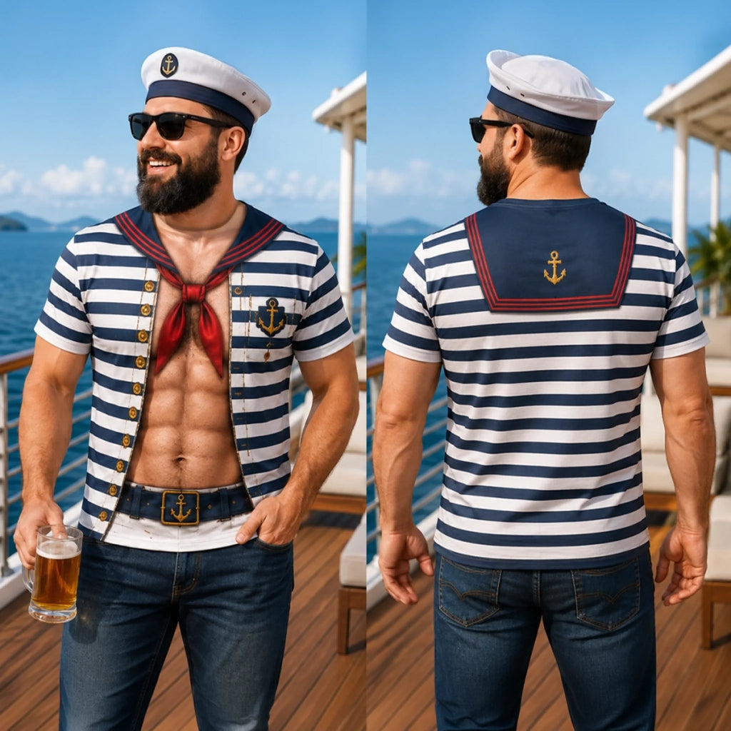 Custom Funny T-shirt - Personalized Summer Vacation And Travel Gifts For Husband, Son, Grandson, Yourself - Captain Of The Six Pack