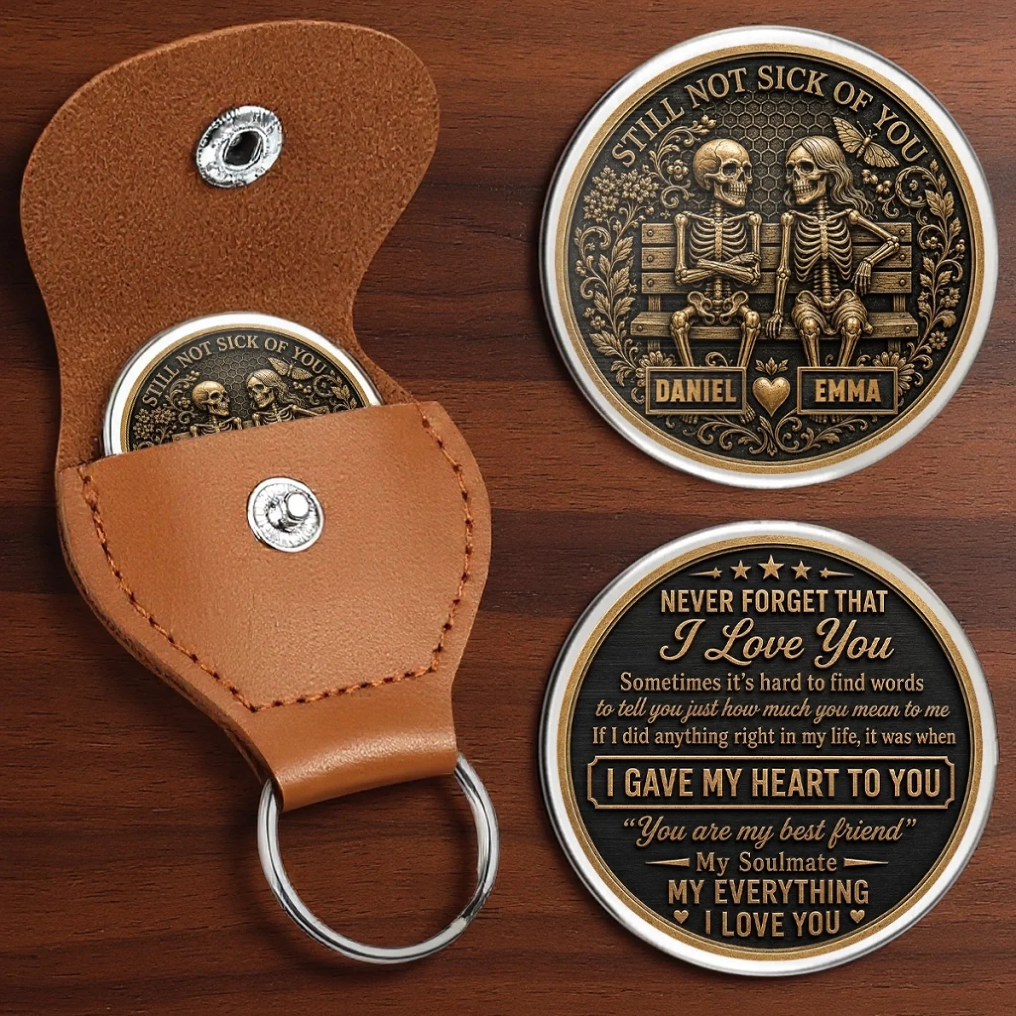 Custom Skeleton Pocket Hug - Personalized Anniversary Wedding Gifts For Husband And Wife, Him And Her - Forever Carrying My Love With You