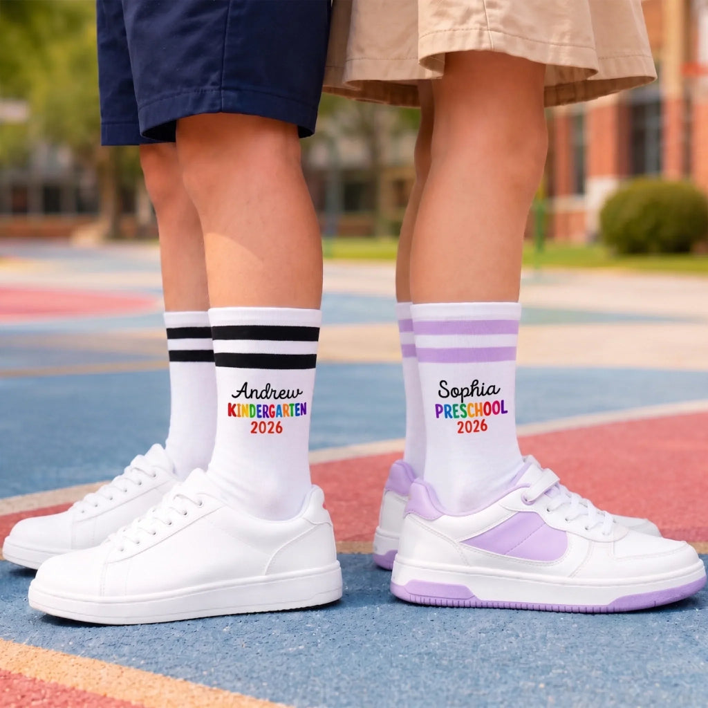 Custom Kids Crew Socks - Personalized Back To School Gifts For Kids - Ready For New Adventures