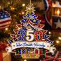 Custom Acrylic Ornament - Personalized America 250th Anniversary Christmas Gifts For Mom, Dad, Brother, Sister - Generations Of Freedom And Tradition