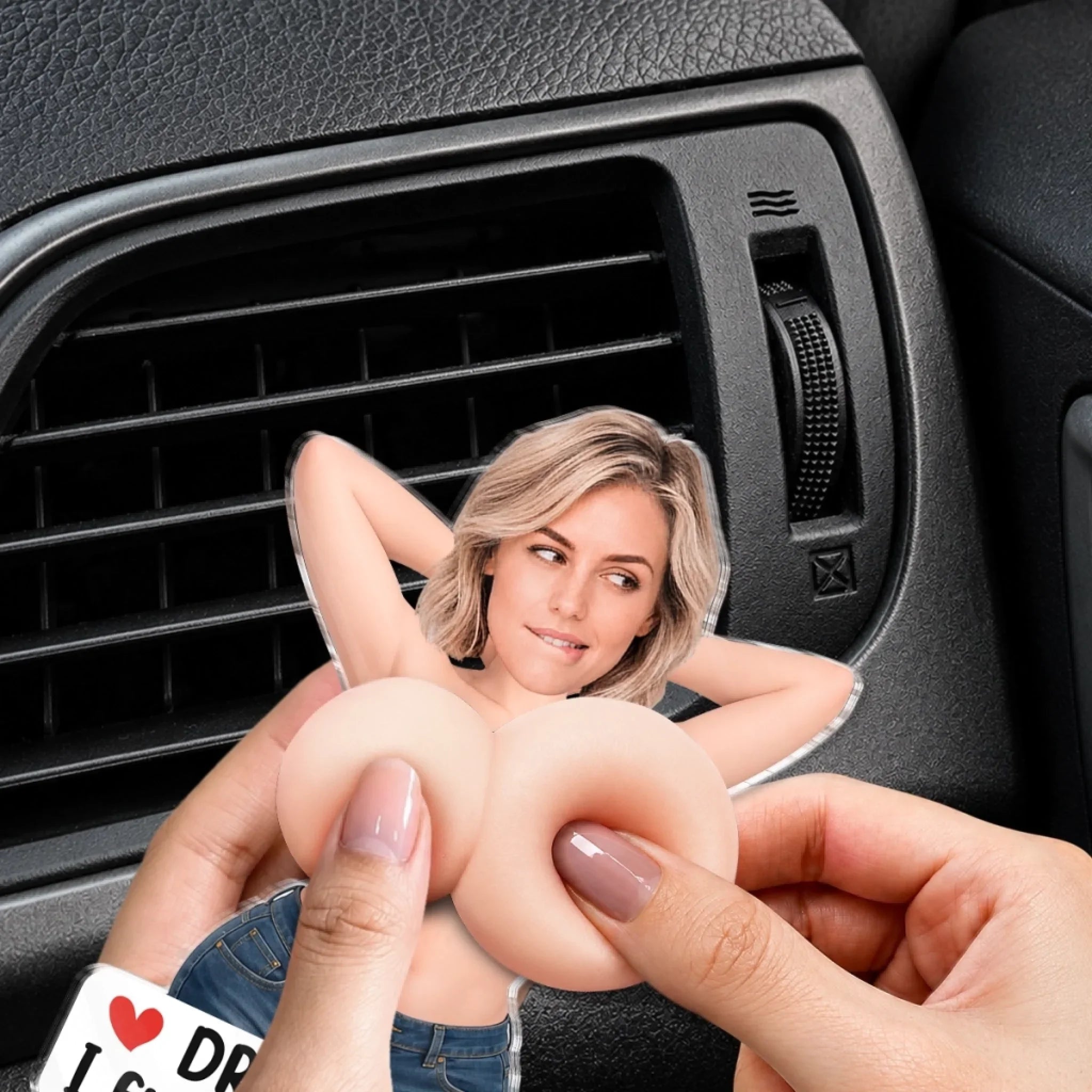 Custom Photo Squishy Acrylic Car Vent Clip - Personalized Anniversary Wedding Gifts For Husband And Wife, Him And Her - Drive Safe, Stud Muffin