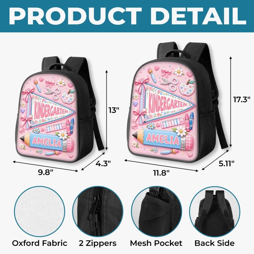 Custom Kids Front Printed Backpack - Personalized Back To School Gifts For Kids - Big Dreams Start In Small Classrooms